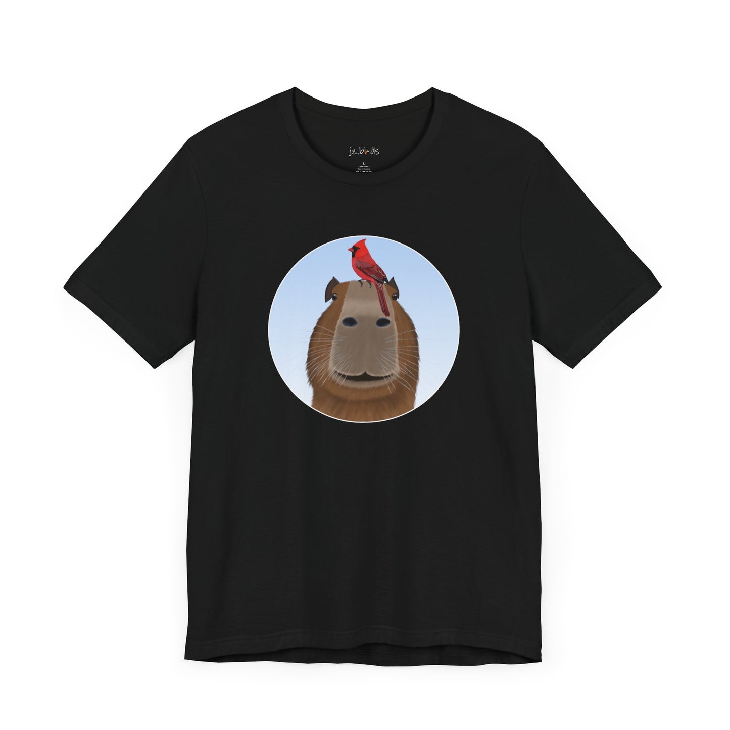 Capybara with Cardinal Funny Bird T-Shirt