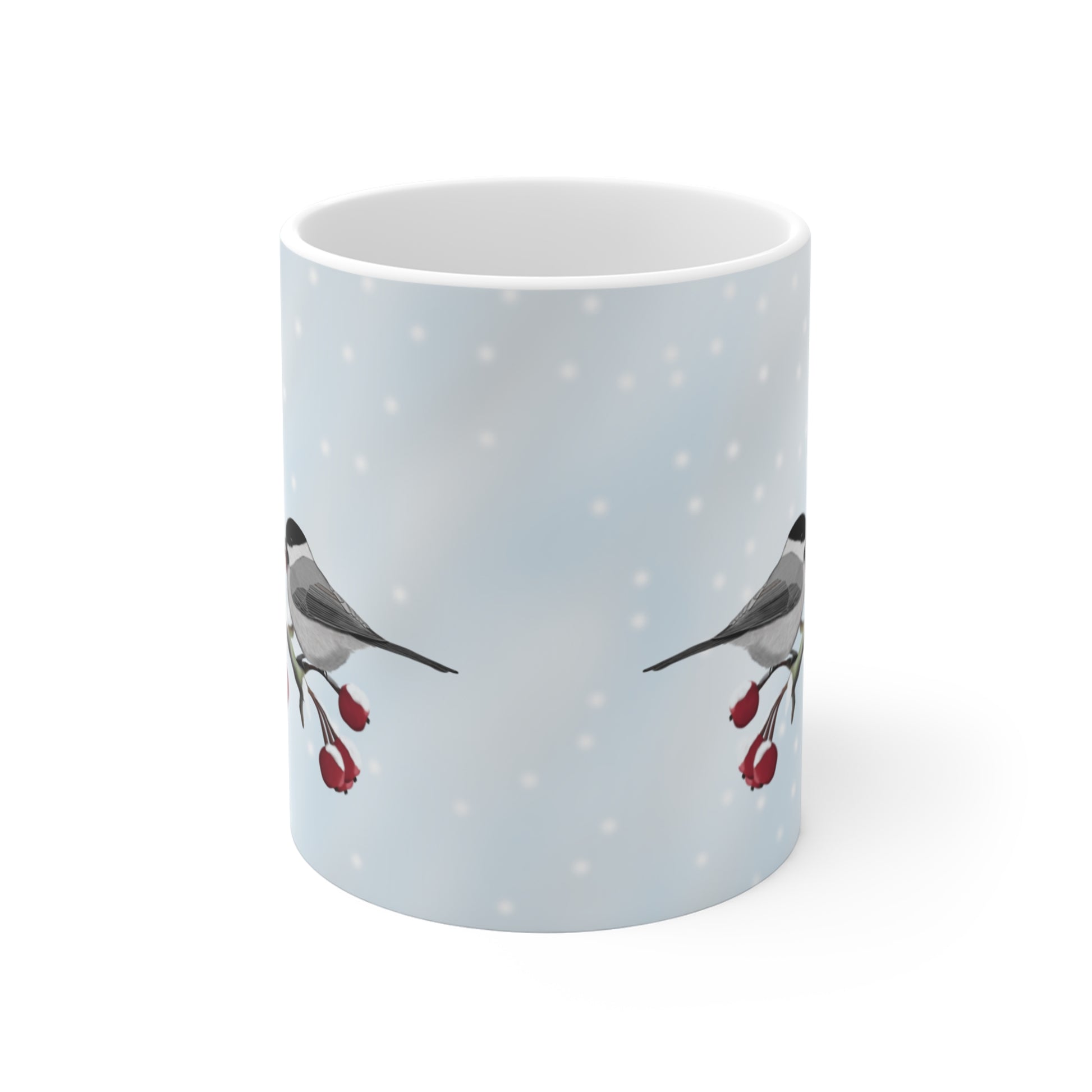 Willow Titmouse Winter Bird Ceramic Mug 11oz - jz.birds
