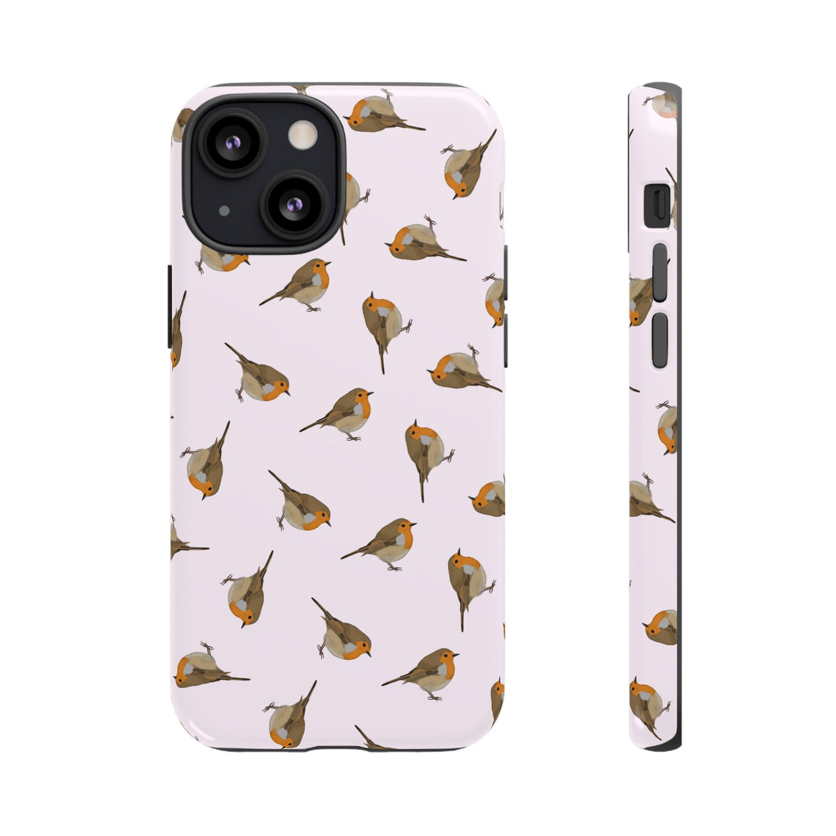 Funda para móvil con motivo de petirrojo en rosa | Motivo de pájaro para iPhone y Google Pixel