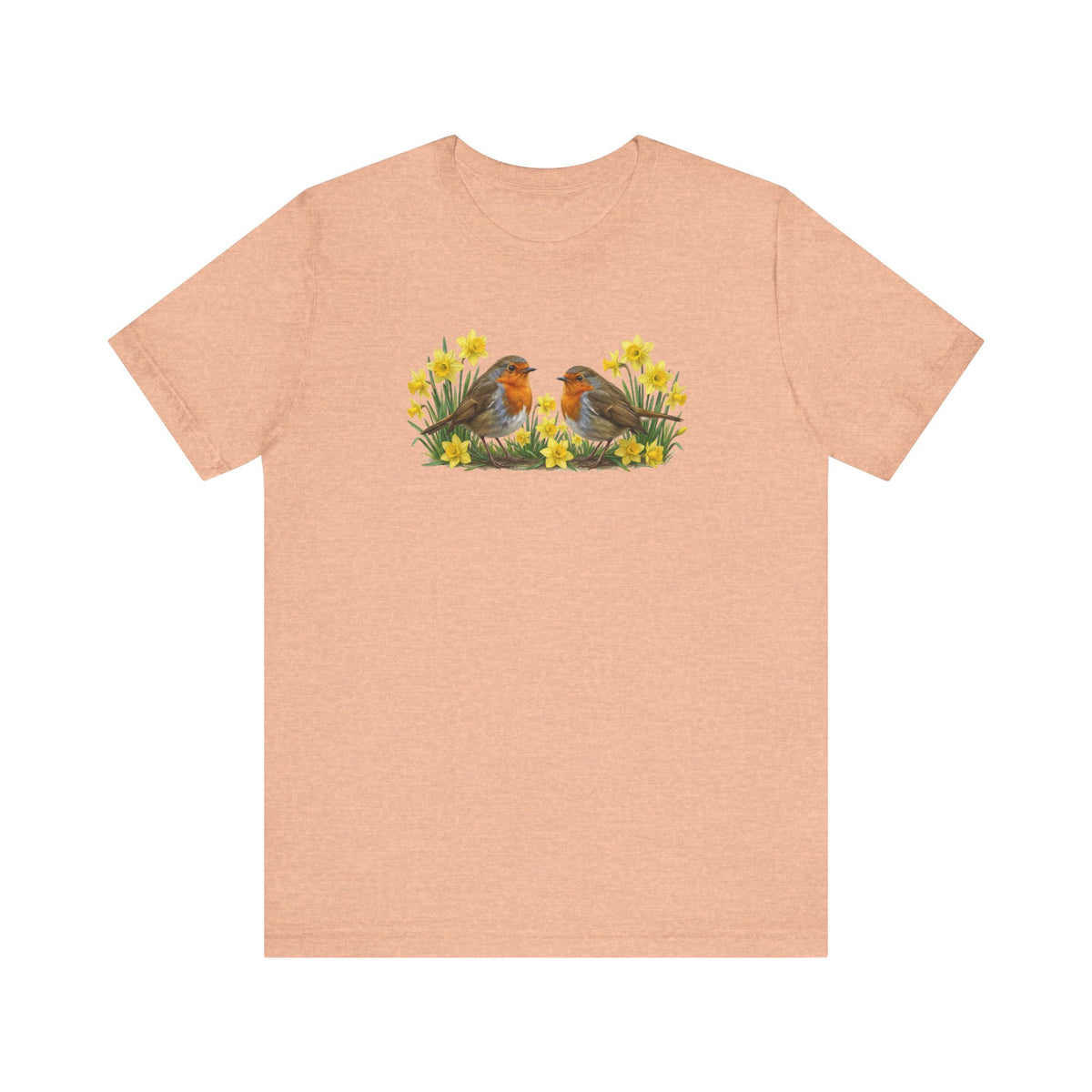 Rotkehlchen Vogel T-Shirt in Natural