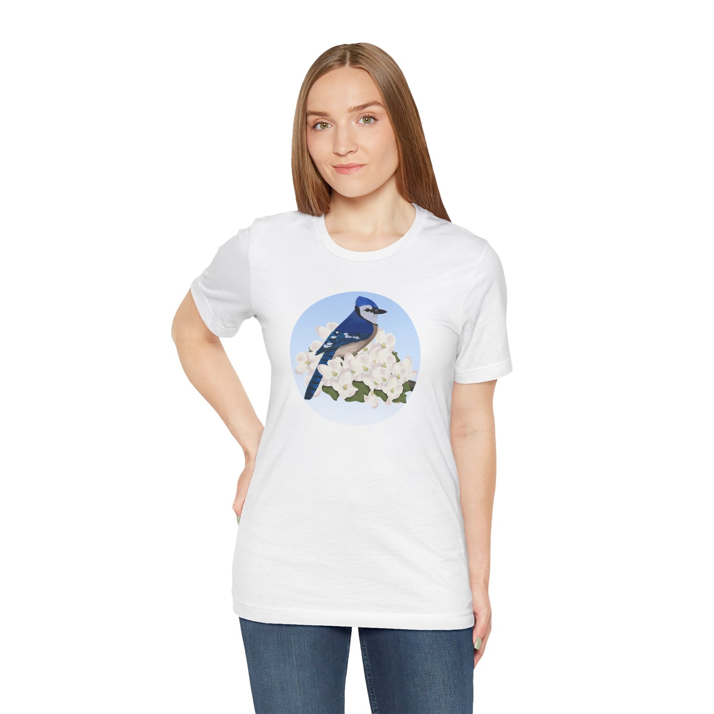 Blue Jay and Spring Apple Blossoms Bird T-Shirt