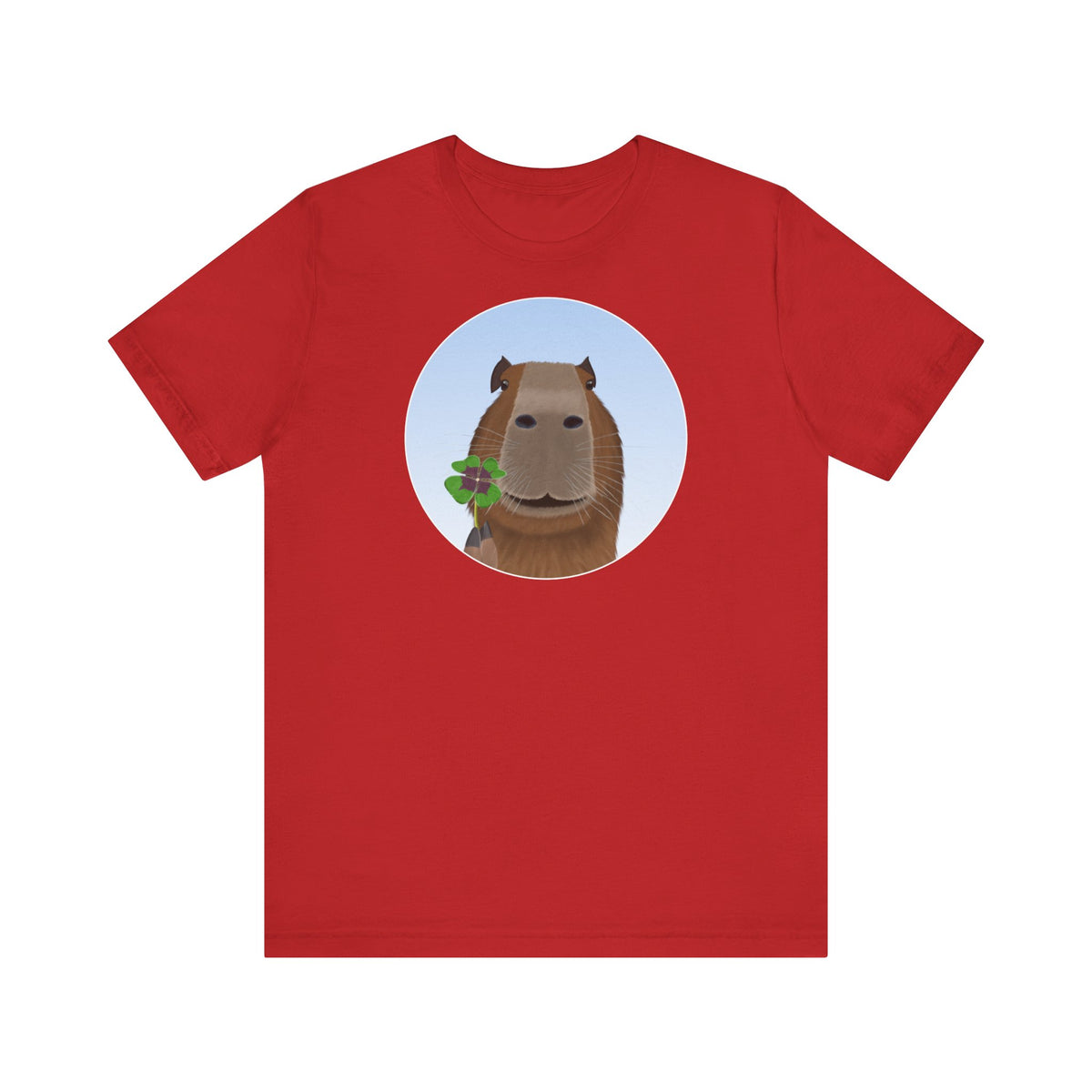 Capybara mit Glücksklee Lustiges T-Shirt für Capybara-Freunde