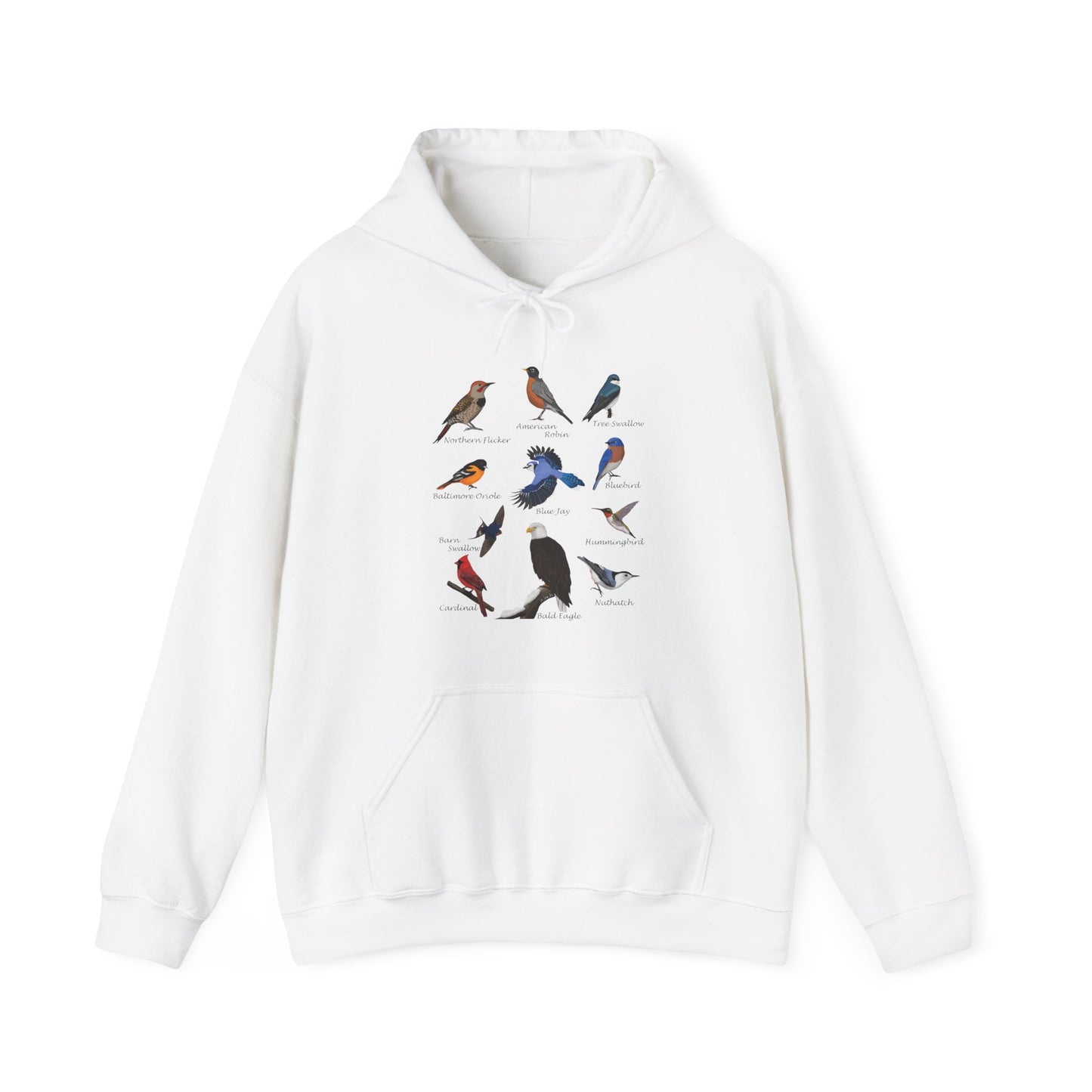 Hummingbird, Blue Jay, Cardinal, Robin and Eagle Hoodie – bird DTG