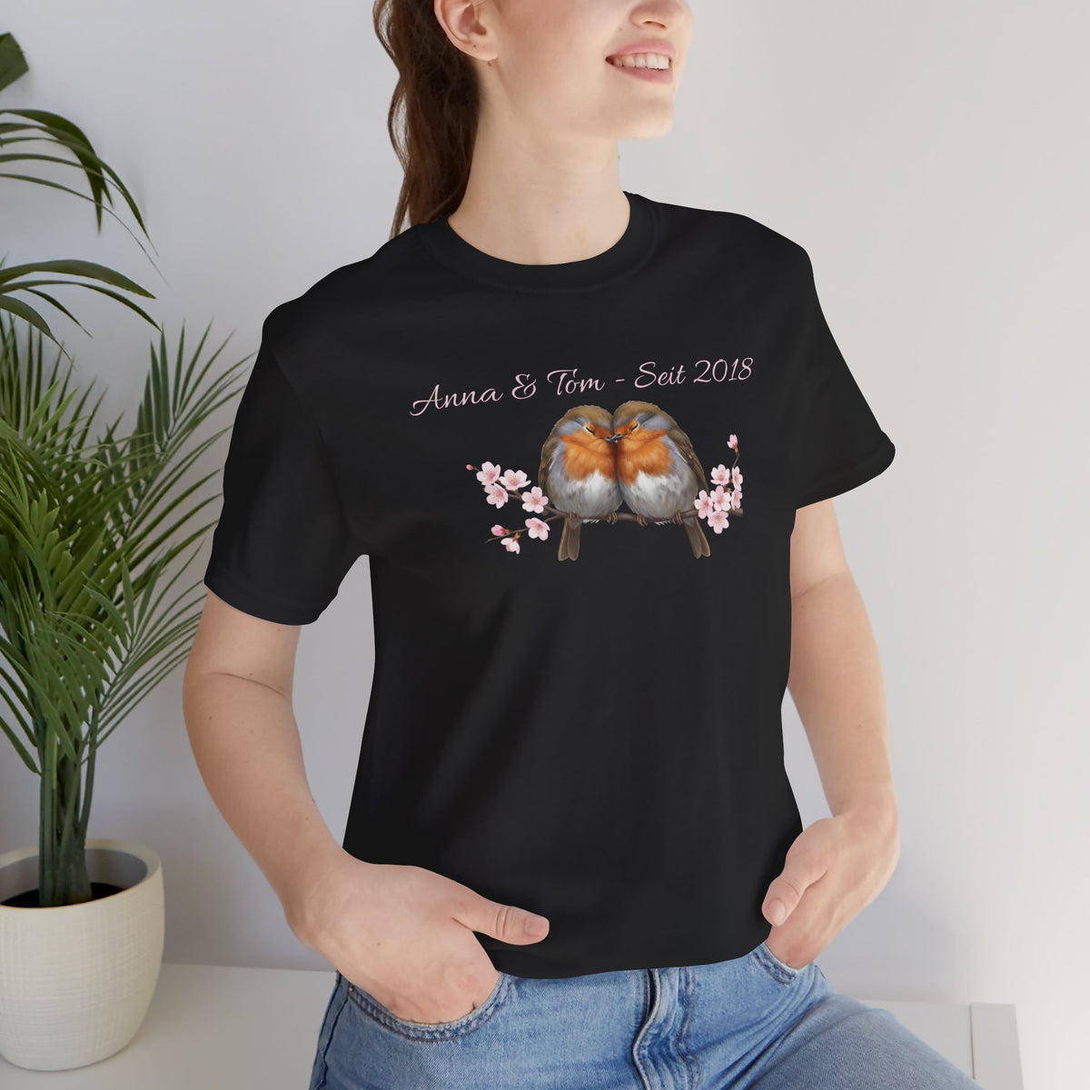Rotkehlchen Vogel T-Shirt – bird lover gift und casual everyday Stil