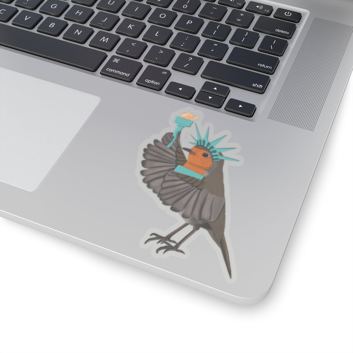 Robin Bird 4th of July Statue of Liberty Kiss-Cut Sticker