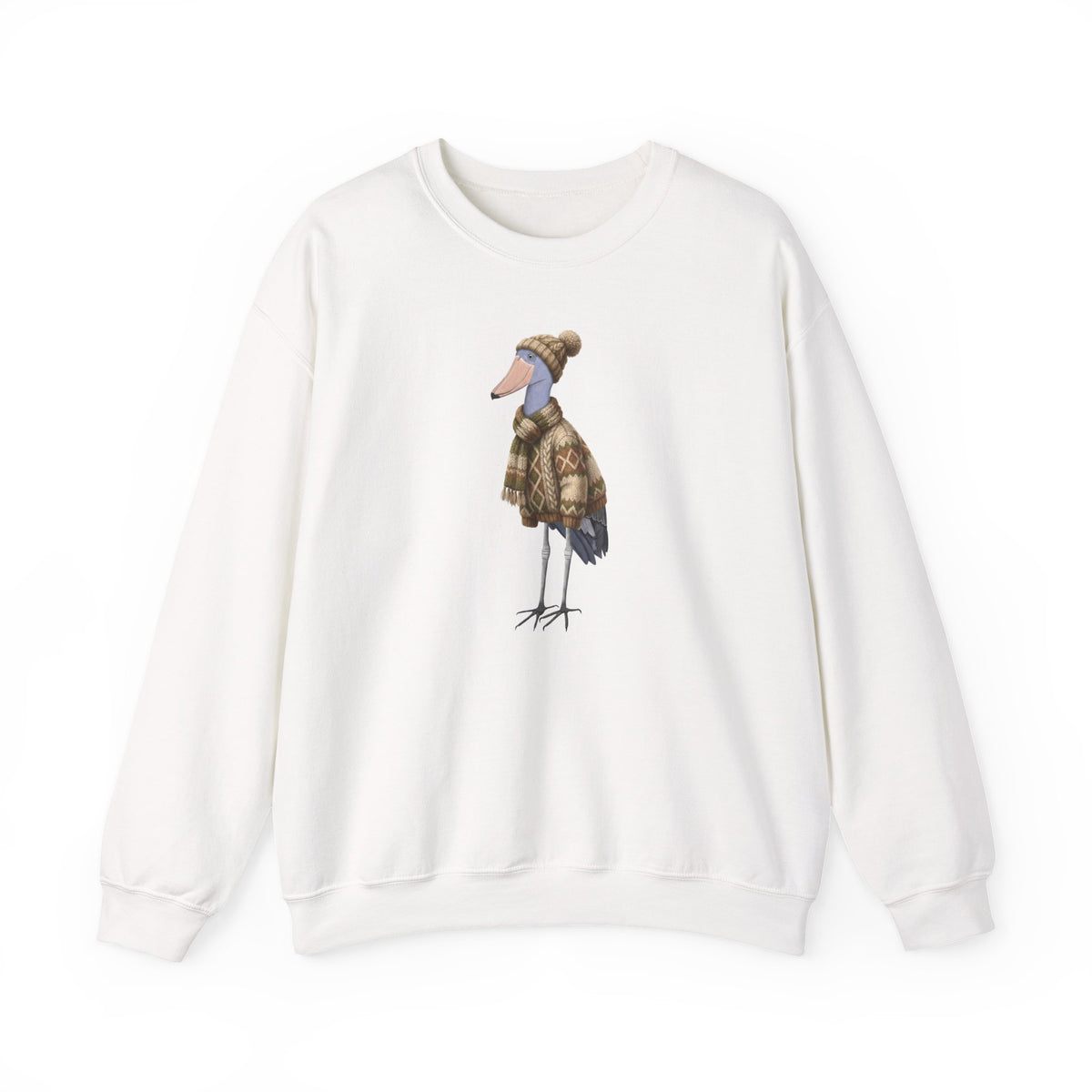 Shoebill Winter Sweatshirt | Bird Watcher Crewneck Unisex Songbirds Wearing Knit Gift for Lovers – Animal Lover Cozy