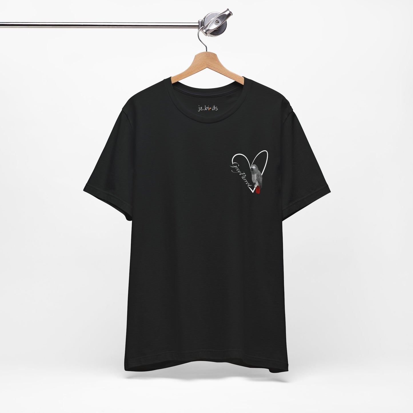 Grey Parrot Heart Birdwatcher Bird T-Shirt