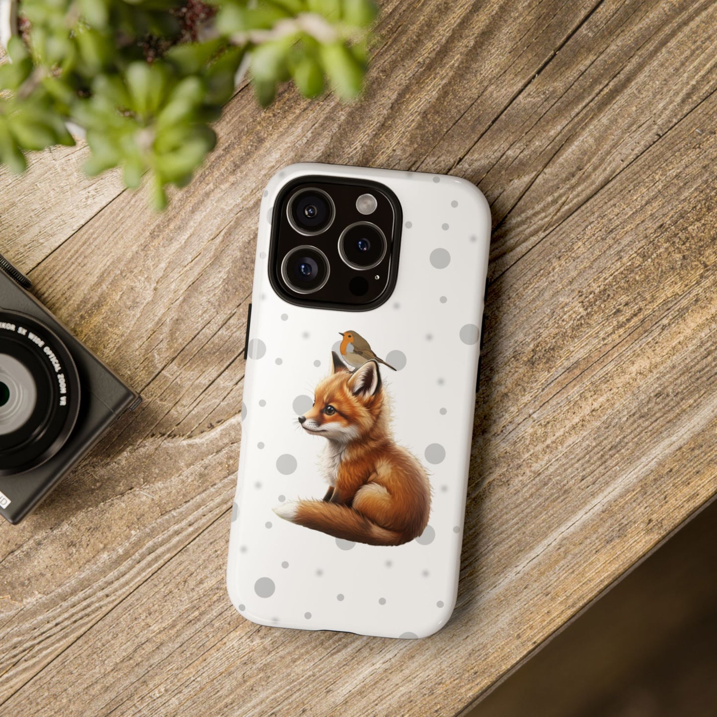 Rotkehlchen mit Fuchs iPhone & Google Pixel Tiermotiv Handyhülle - Tierisch guter Schutz