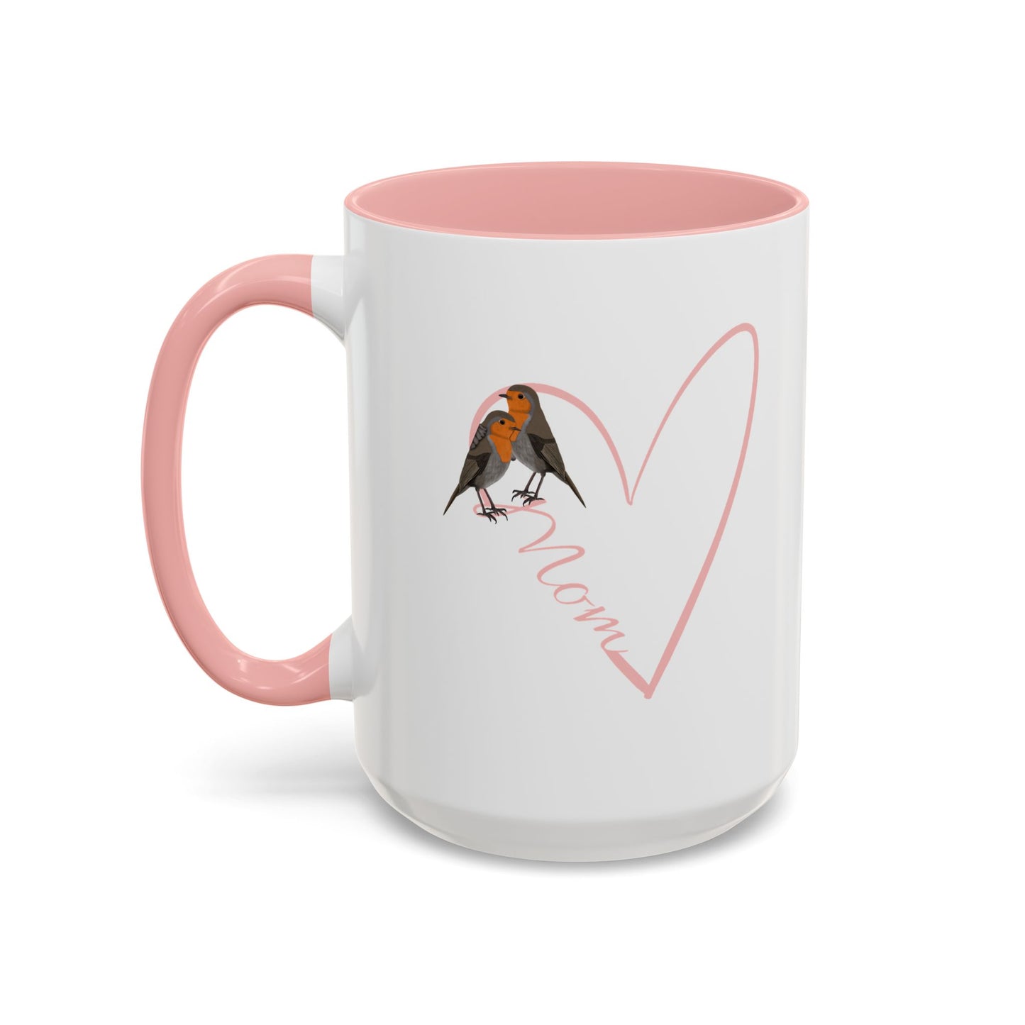 Robin Mother's Day Mom with Heart Bird Coffee Mug