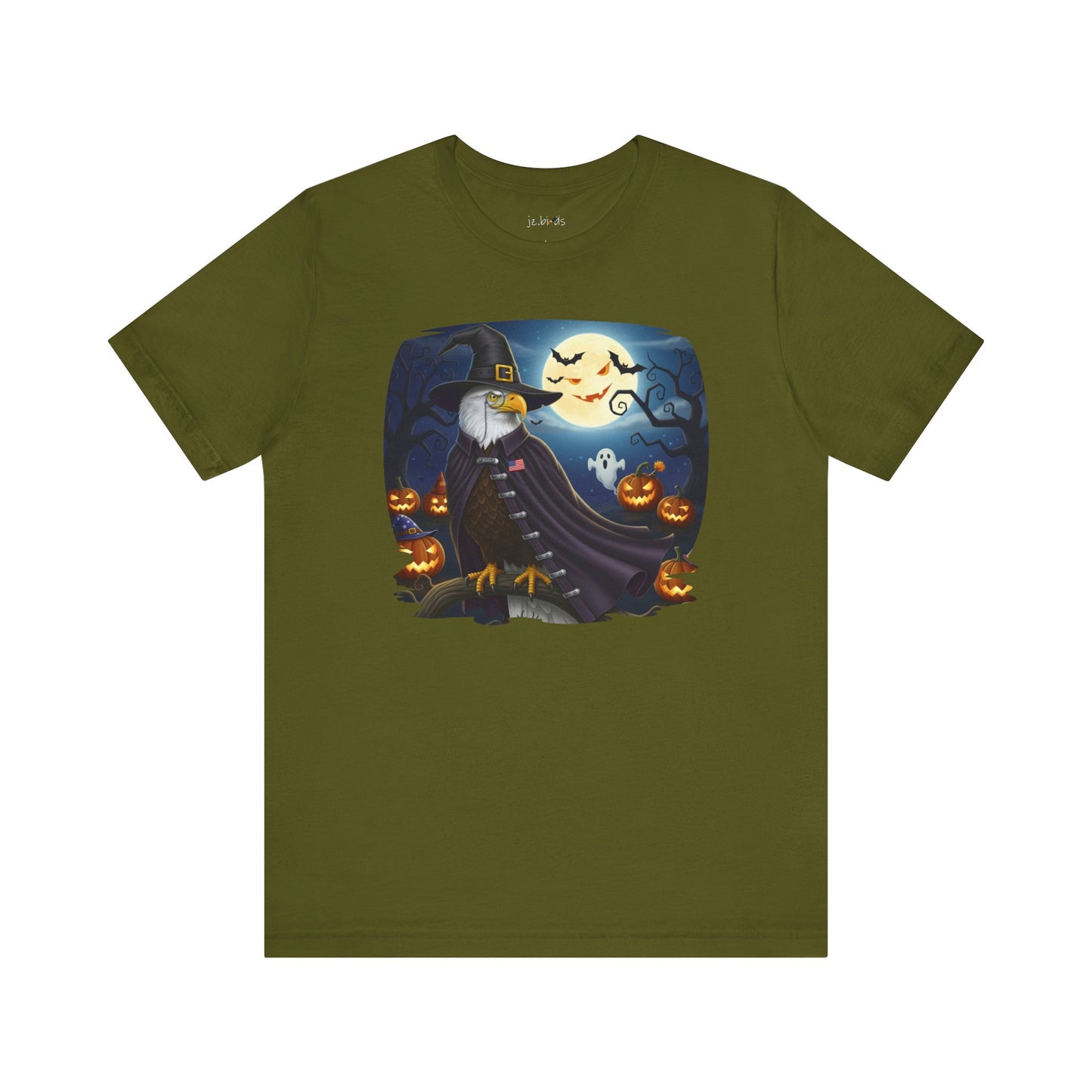 Bald Eagle Halloween Bird T-Shirt - Spooky Full Moon Halloween Costume for Bird Lovers