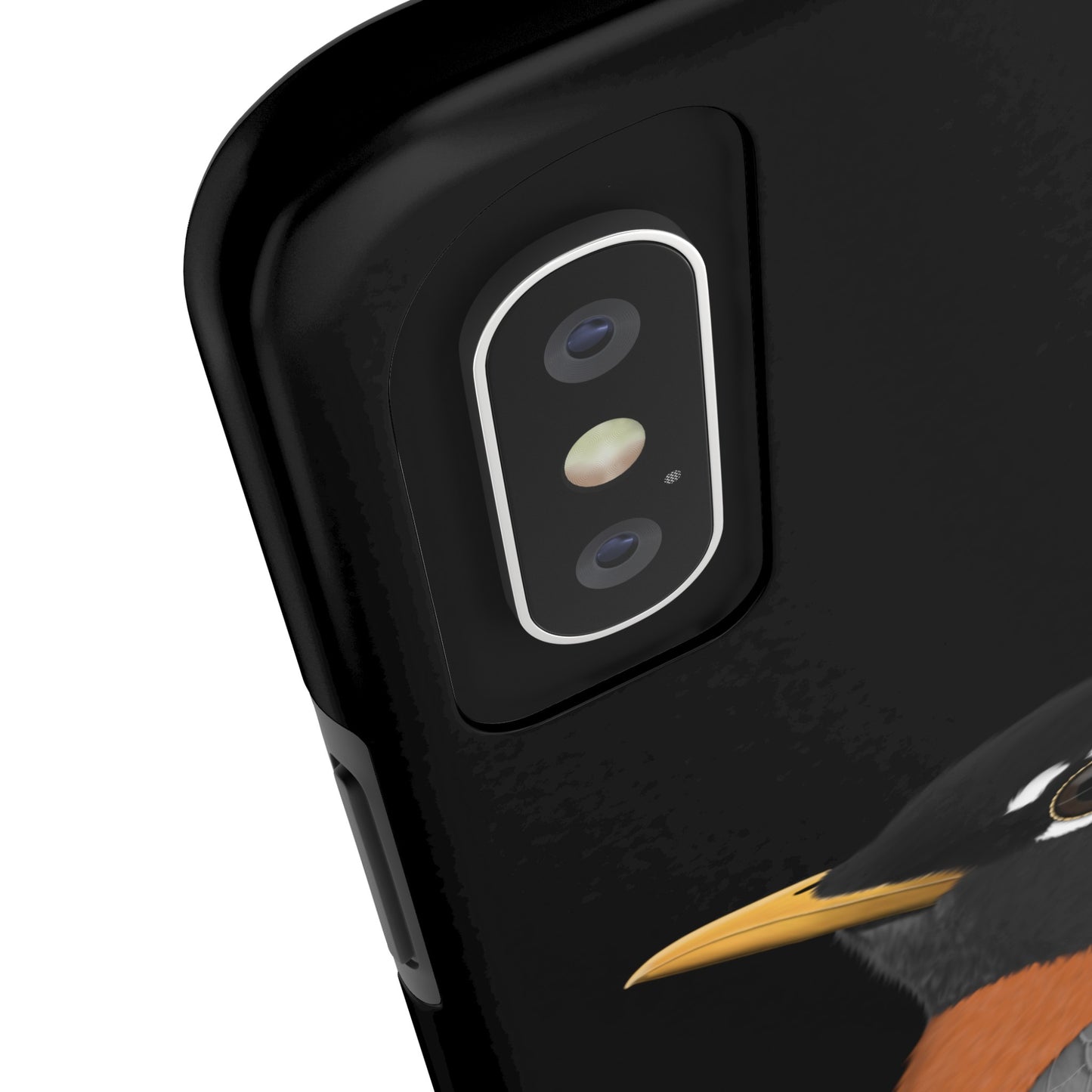 Robin Bird Art Tough Phone Case Black