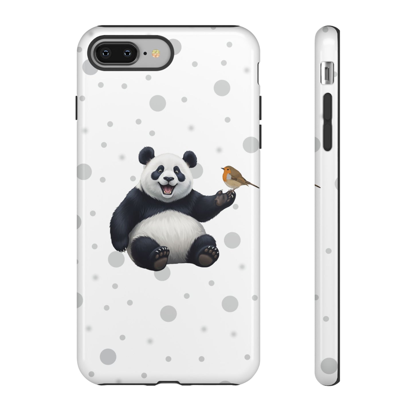 Rotkehlchen mit Panda iPhone & Google Pixel Tiermotiv Handyhülle - Tierisch guter Schutz