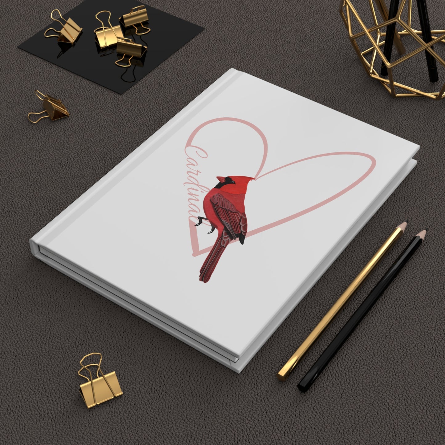 Cardinal Bird Hardcover Journal 150 Pages A5 with Heart for Bird Lovers & Birdwatchers