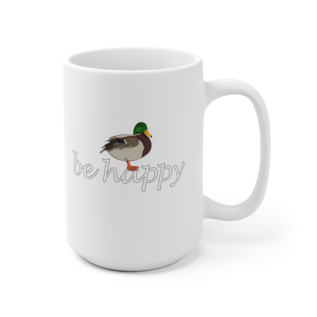 Ente Be Happy Tasse mit 11 oz Hintergrund