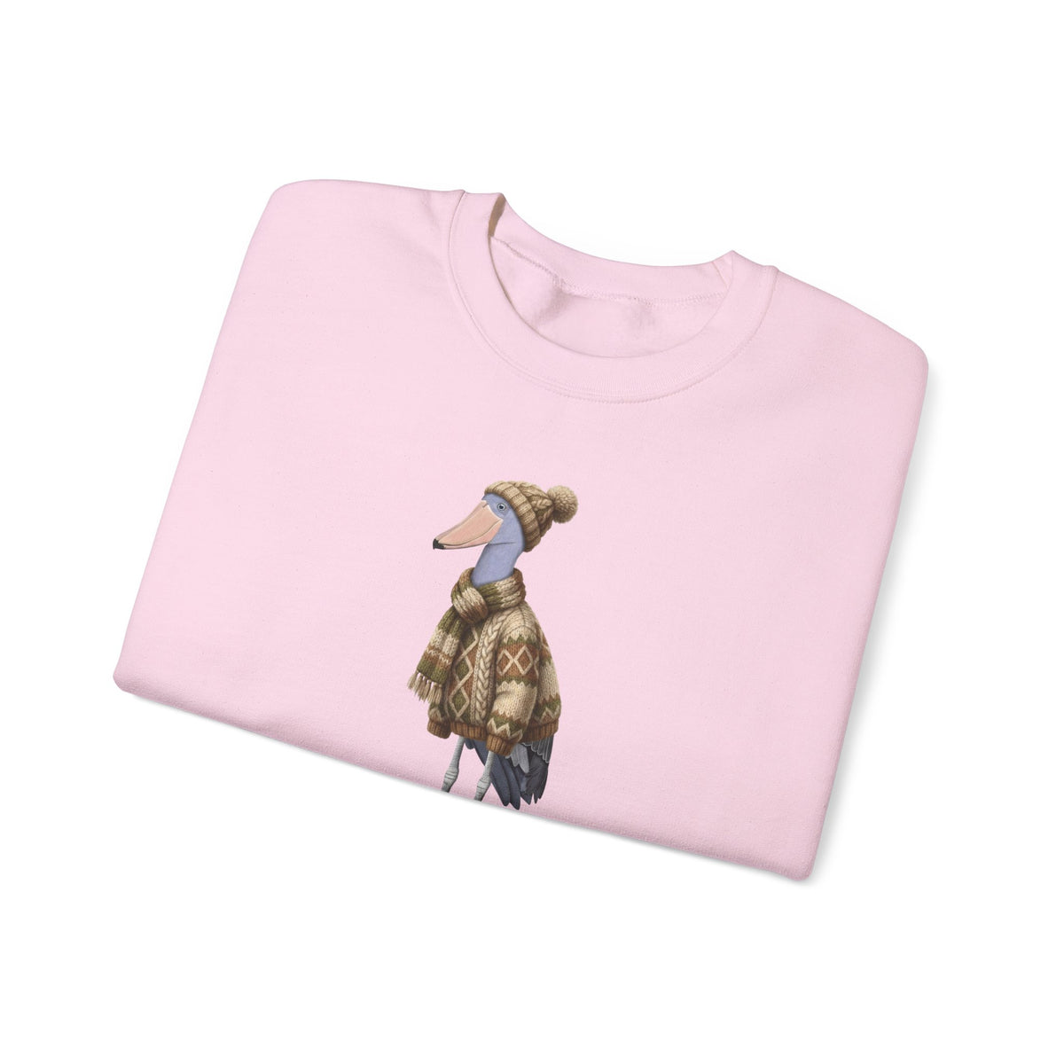 Shoebill Winter Sweatshirt | Bird Watcher Crewneck | Unisex Songbirds Wearing Knit Gift for Bird Lovers