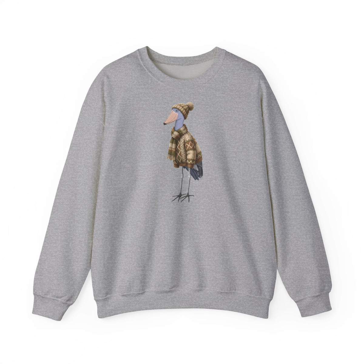Schuhschnabel in Strick Weihnachts-Sweatshirt | Unisex Vogel Sweater für Vogelfreunde & Vogelbeobachter – Animal Graphic Tee, Sweatshirt Vogelmotiv