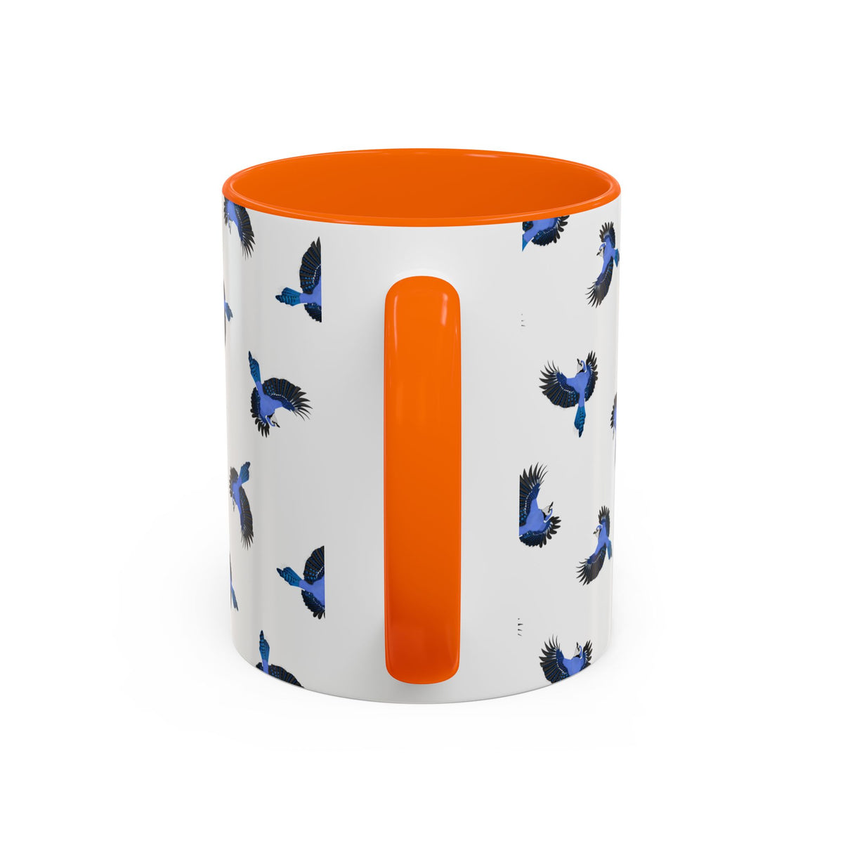 Blue Jay All-Over Pattern Accent Mug | Colorful Bird Lover Gift for Birdwatchers