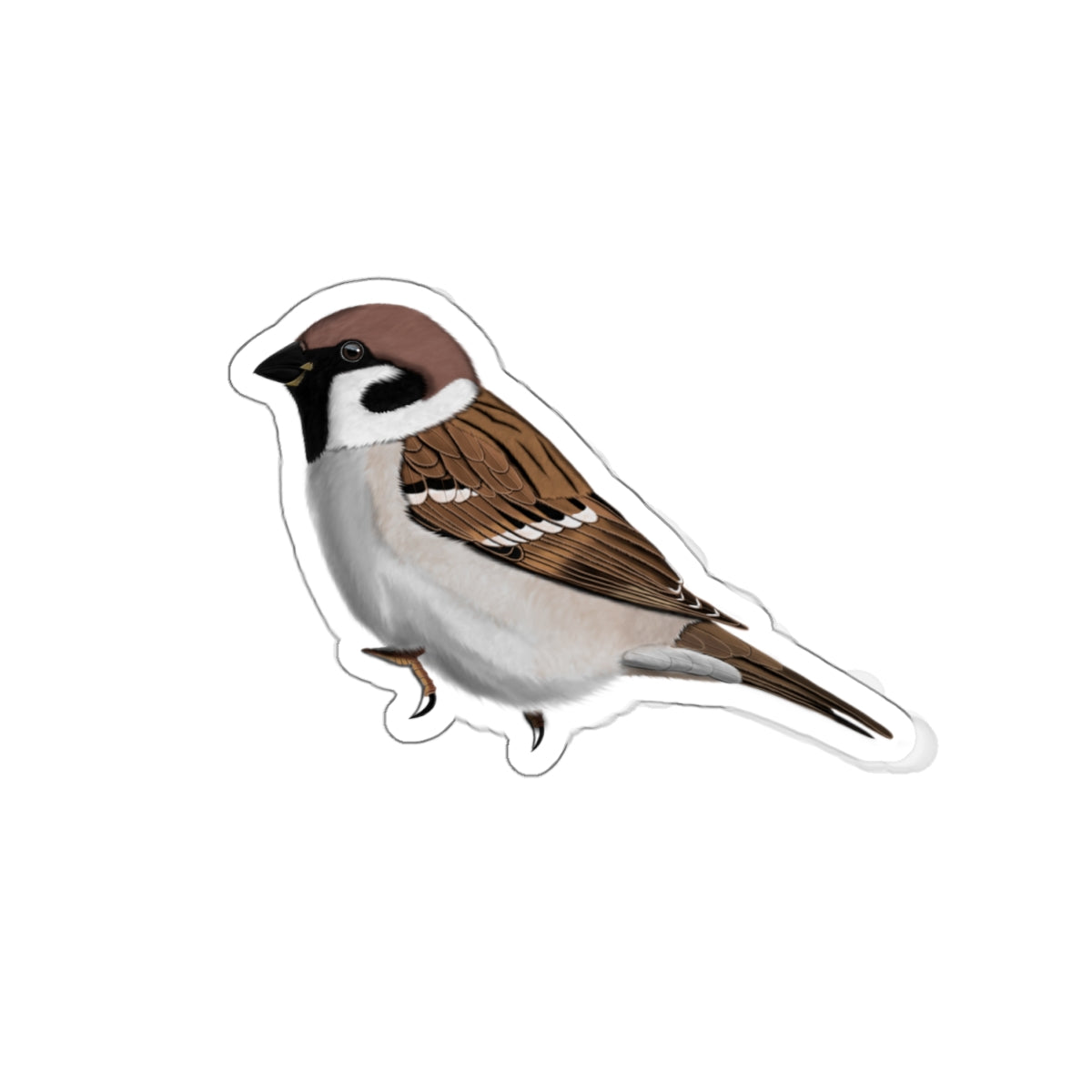 Tree Sparrow Bird Kiss-Cut Sticker