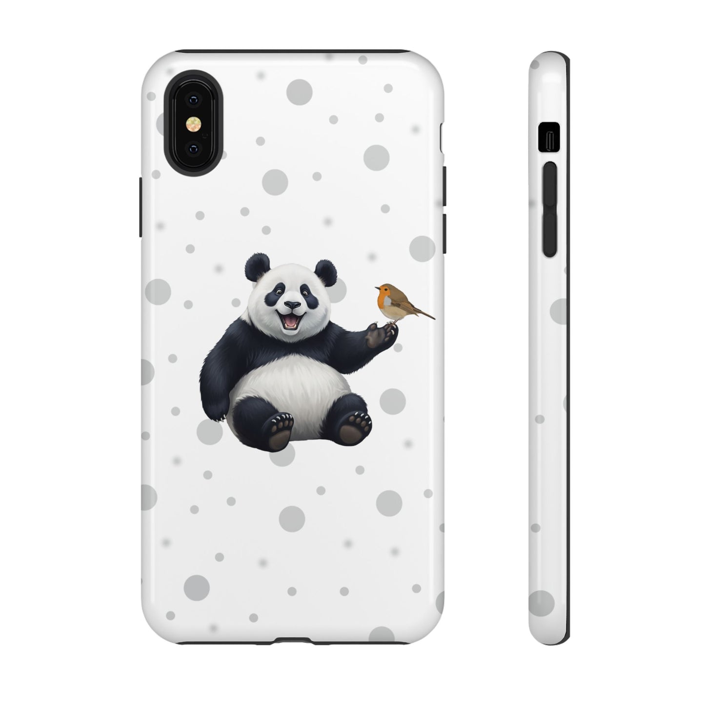 Rotkehlchen mit Panda iPhone & Google Pixel Tiermotiv Handyhülle - Tierisch guter Schutz