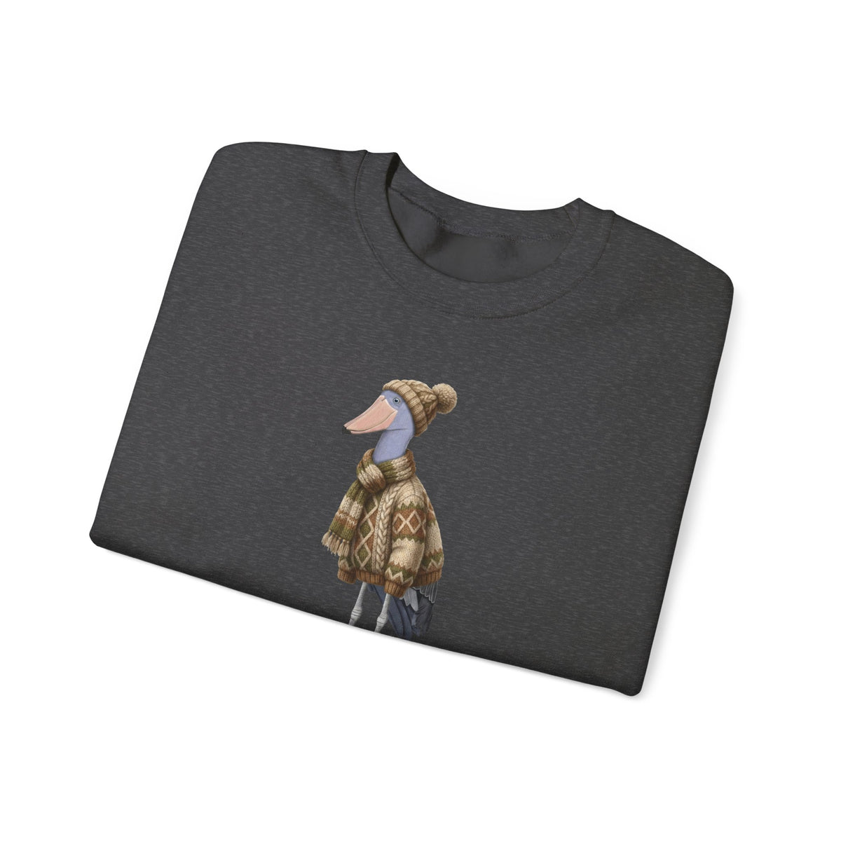 Shoebill Winter Sweatshirt | Bird Watcher Crewneck | Unisex Songbirds Wearing Knit Gift for Bird Lovers