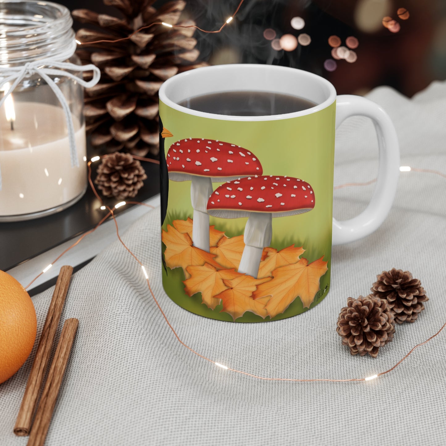 Blackbird Bird Fall Edition Ceramic Mug 11oz - jz.birds