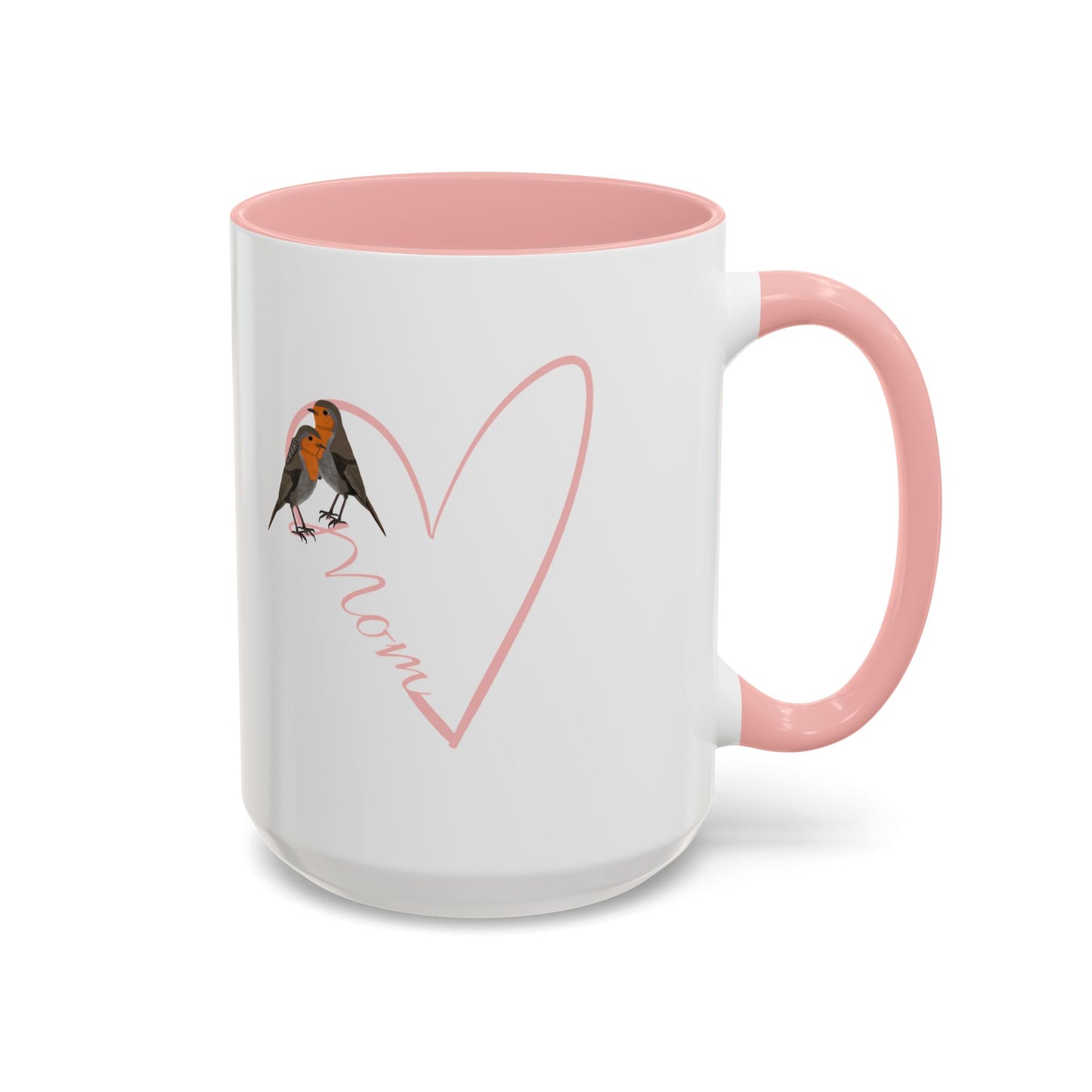Robin Mother's Day Mom with Heart Bird Coffee Mug