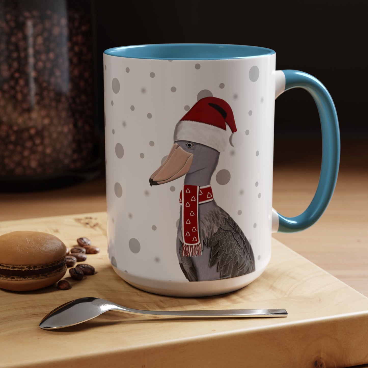 ハシビロコウのクリスマスバードコーヒーマグ