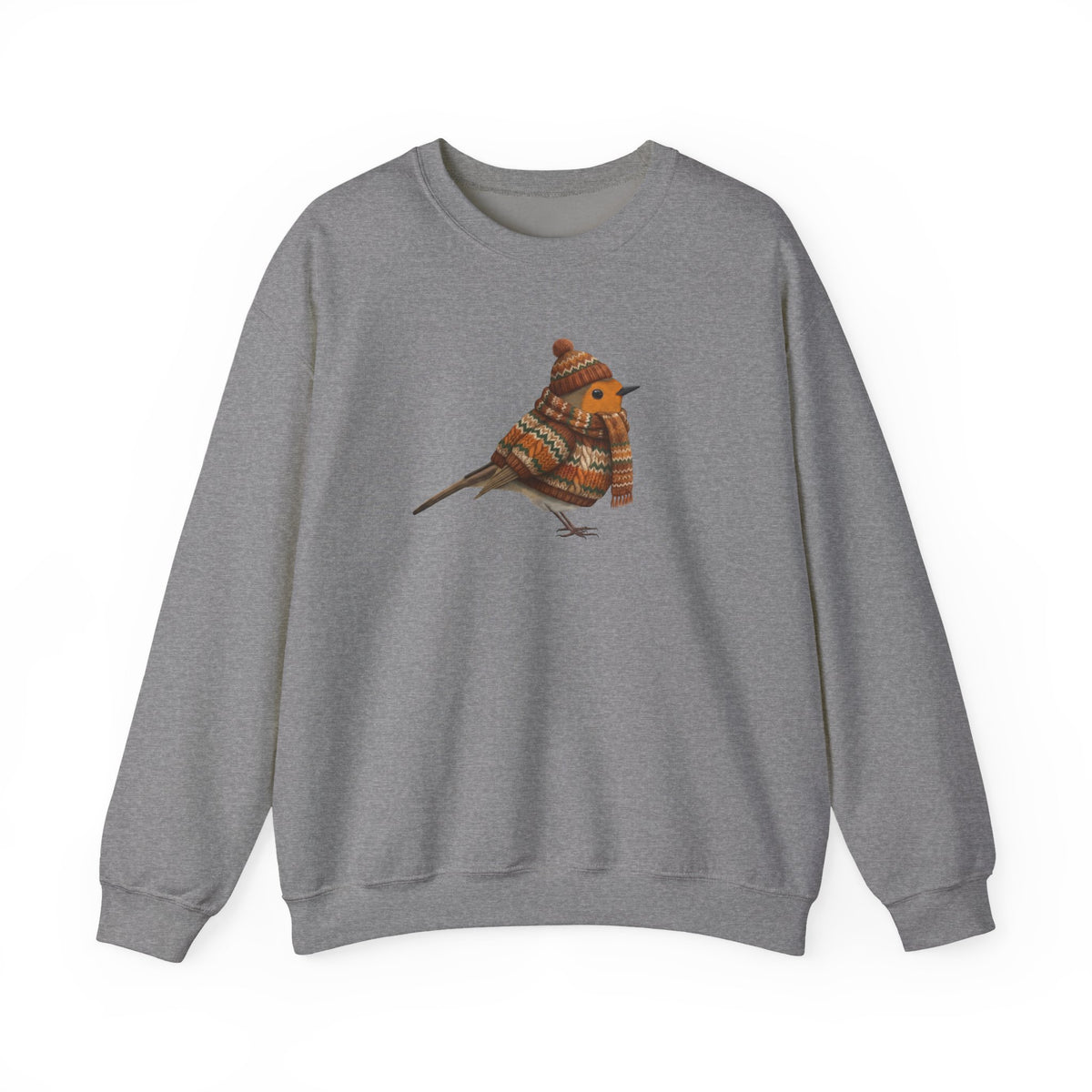 Robin Winter Sweatshirt | Bird Watcher Crewneck Unisex Songbirds Wearing Knit Gift for Lovers – Animal Lover Cozy