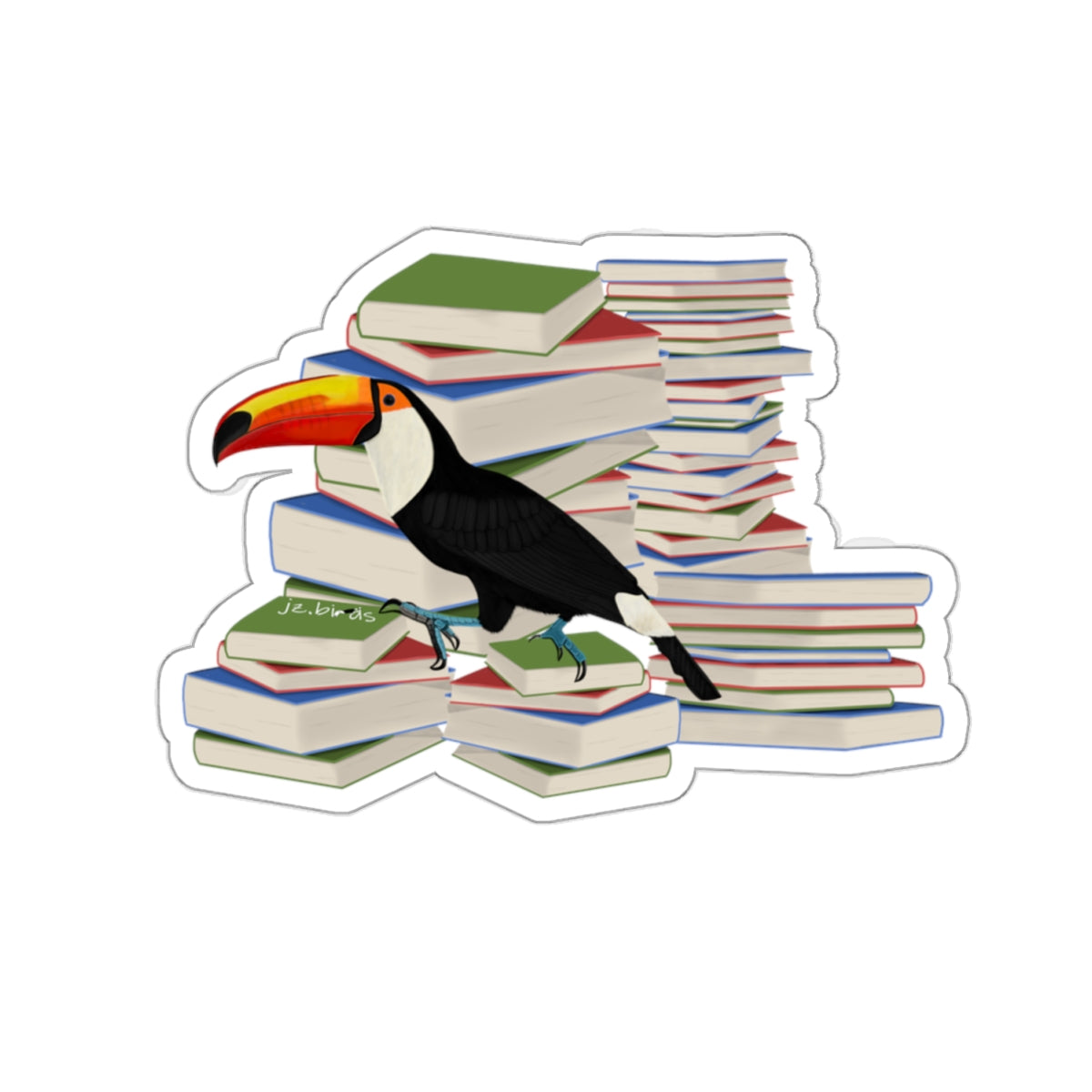 toucan bird books sticker