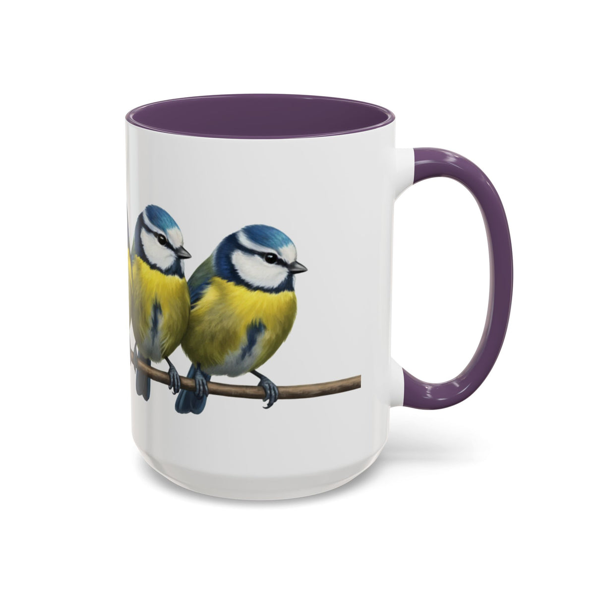 Blue Titmice on a Branch Ceramic Bird Coffee Mug – Custom Gift for Bird Watchers