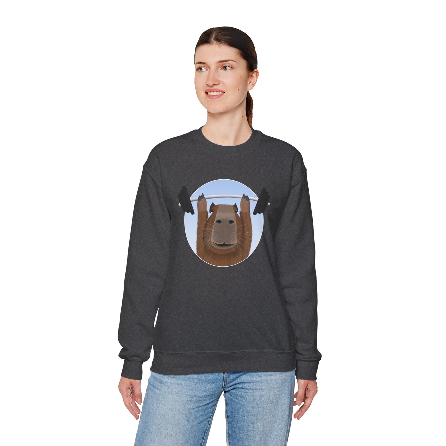 Capybara Weight Lifting Gym Workout Sweatshirt