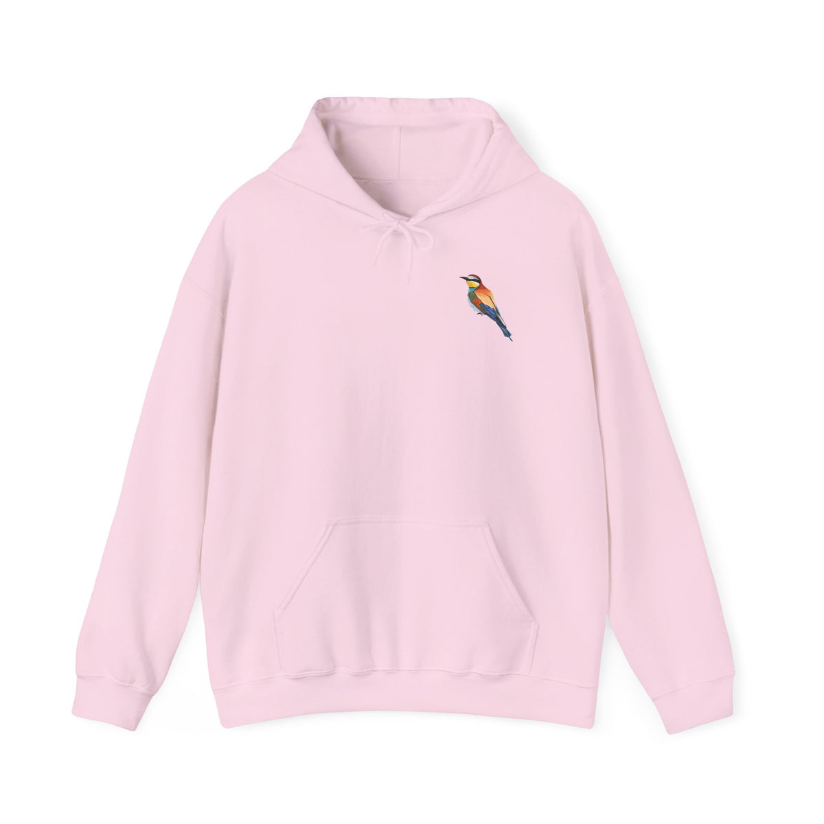 Bienenfresser Hoodie – Unisex Kapuzenpullover mit kleinem, gemaltem Vogelmotiv