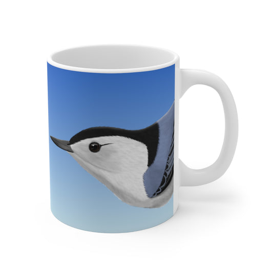White Breasted Nuthatch Bird Ceramic Mug 11oz