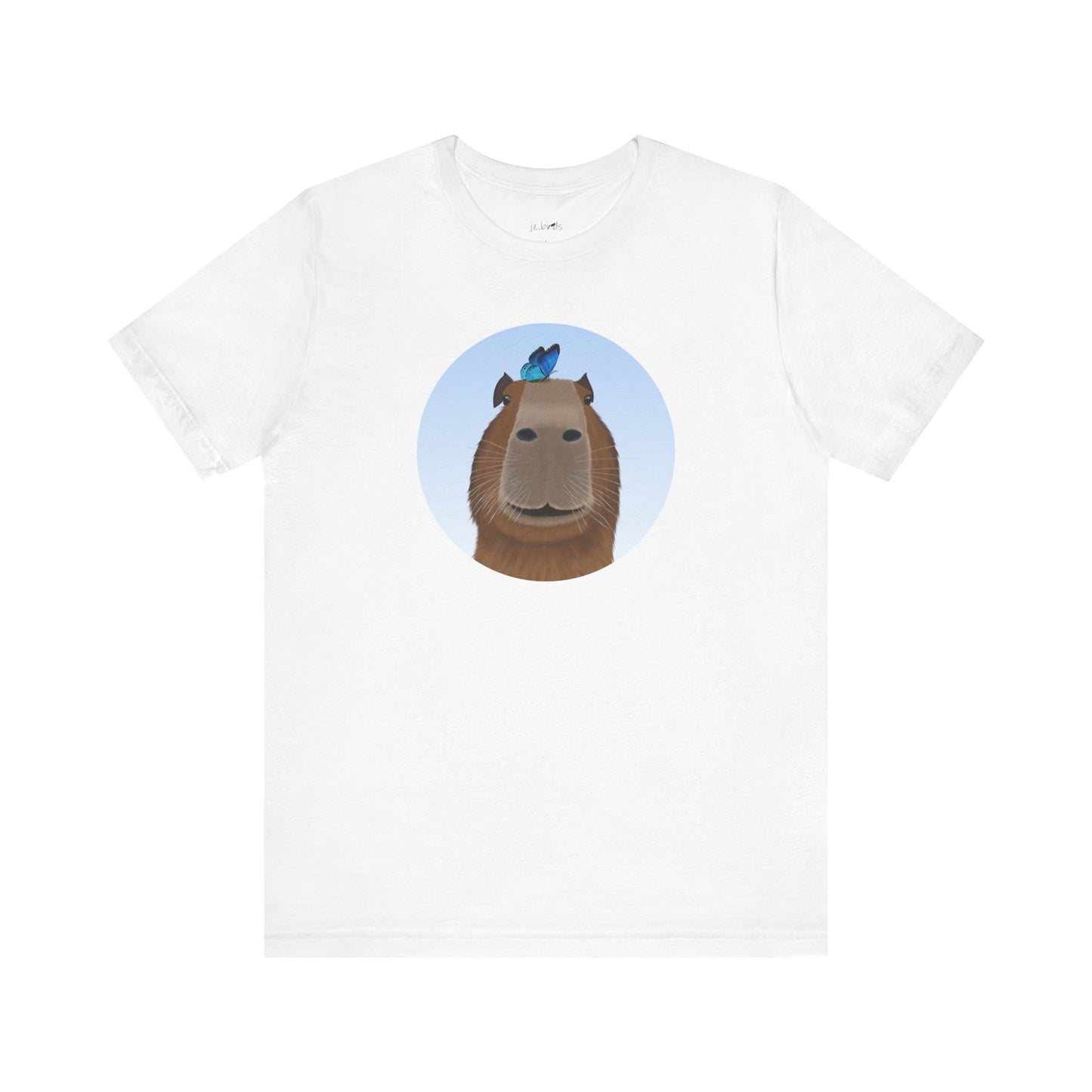 Capybara with Butterfly Friend on Head Funny T-Shirt