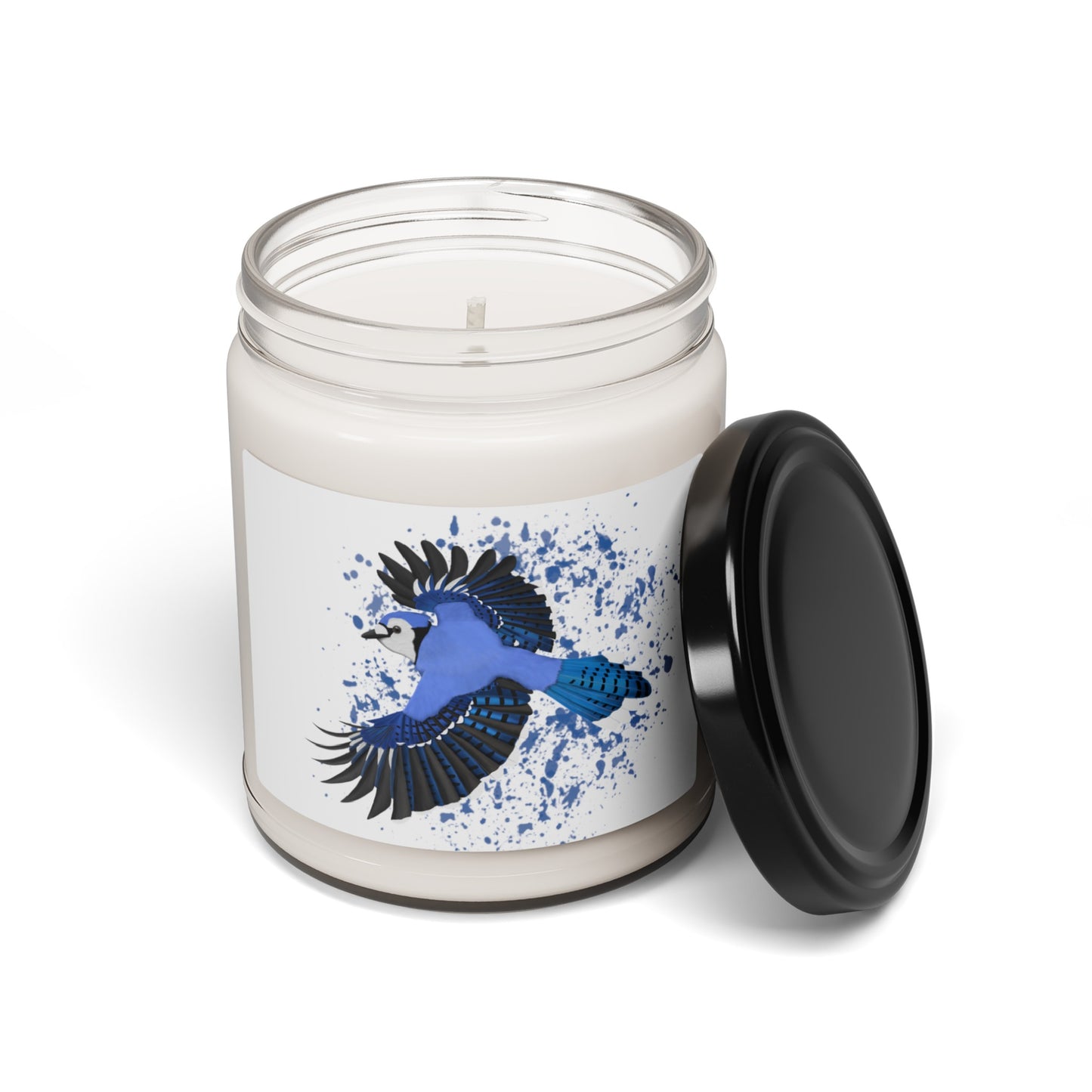 Blue Jay Bird Art Scented Soy Candle, 9oz