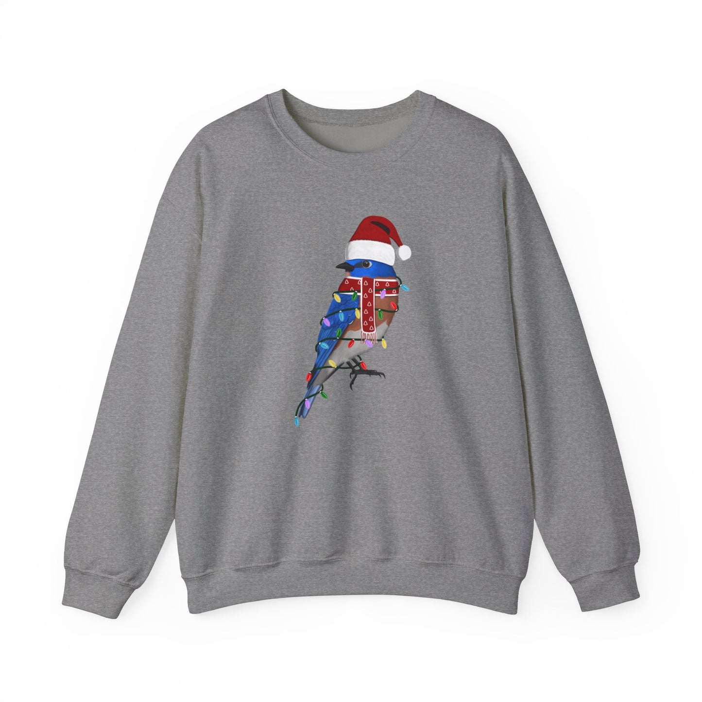 Bluebird with Fairy Lights Santa Claus Christmas Bird Sweatshirt