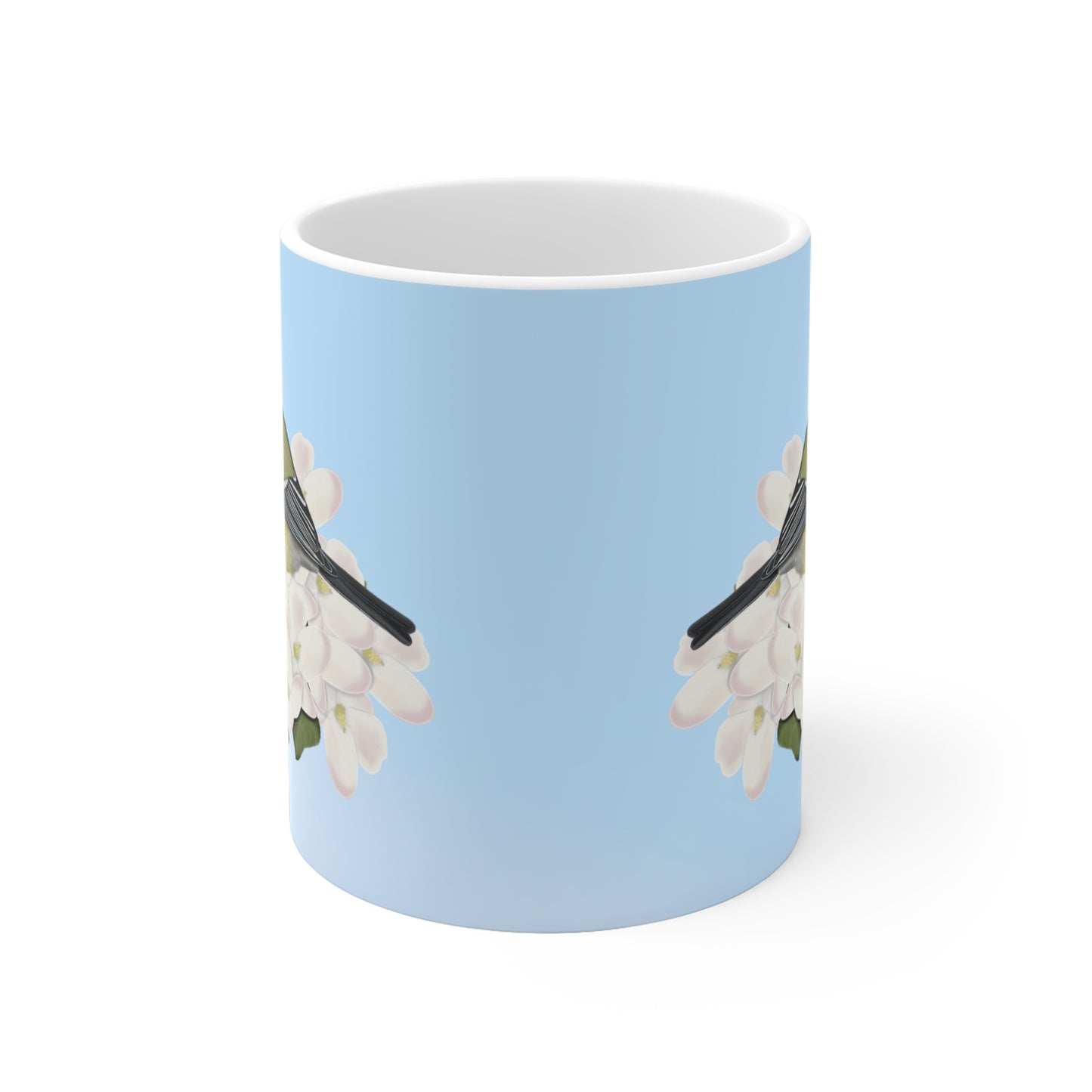 Kohlmeise mit Apfelblüten im Frühling Vogel Tasse für Vogelfreunde