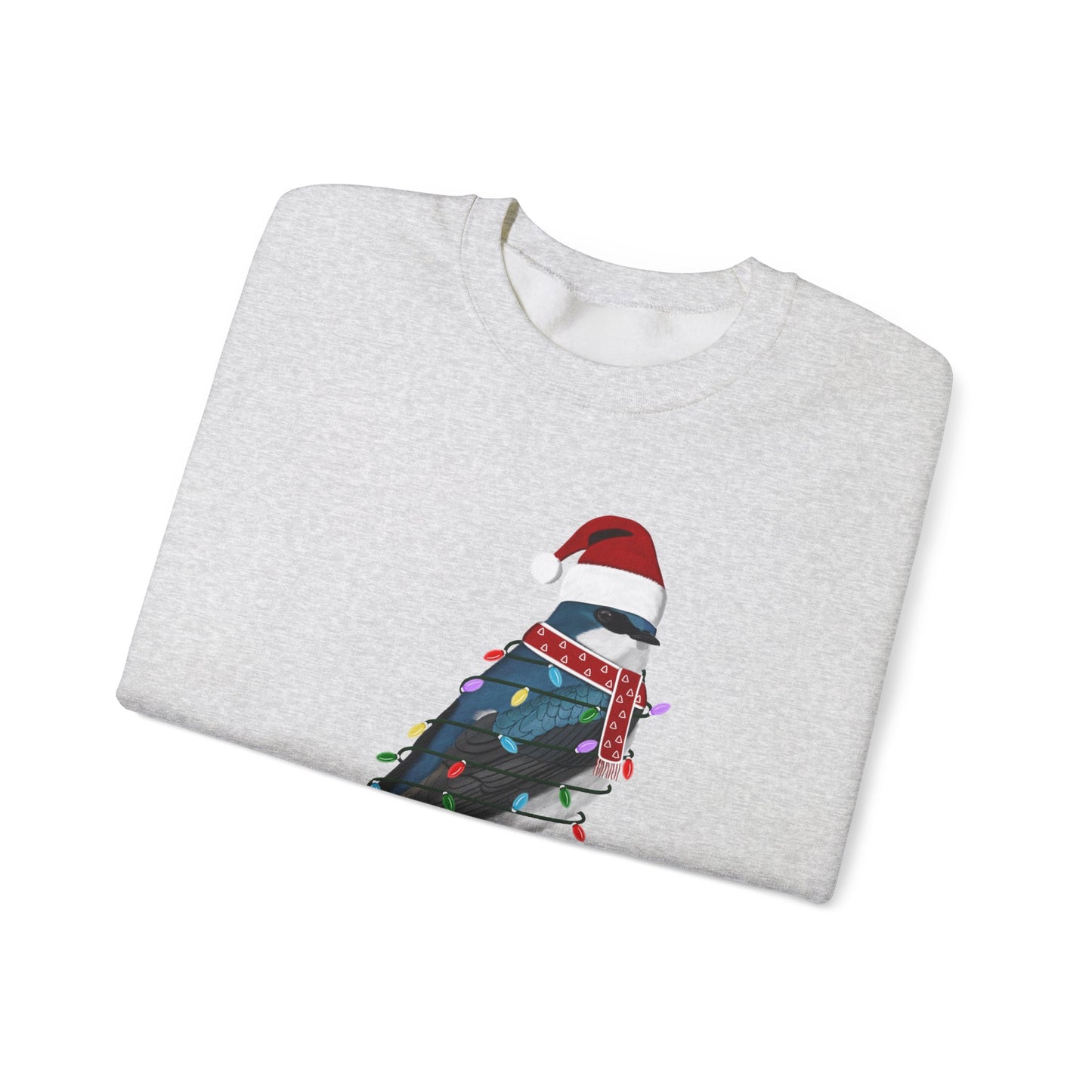 Tree Swallow with Fairy Lights Santa Claus Christmas Bird Sweatshirt