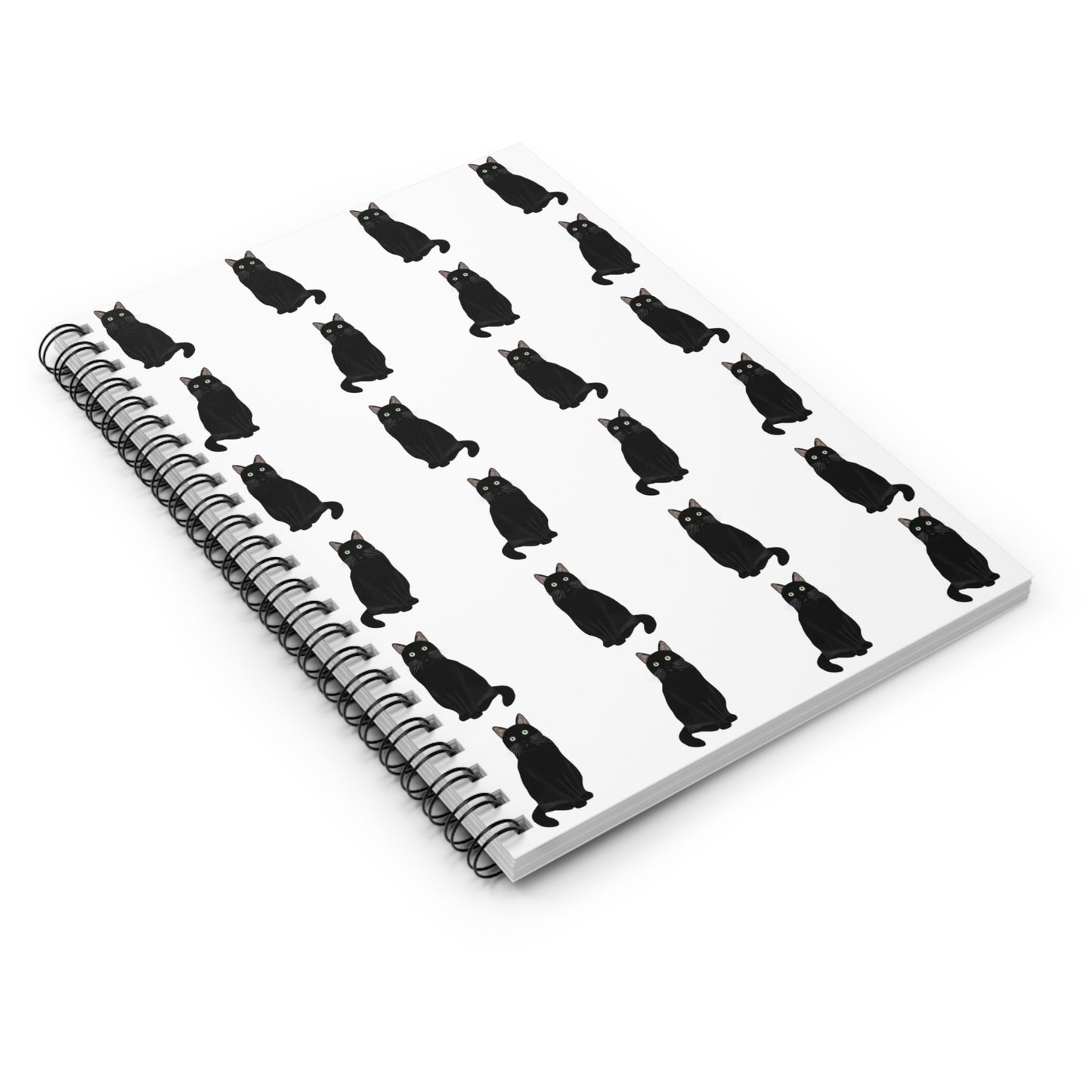 Little Black Cats Cat Lover Spiral Notebook Ruled Line 6" x 8"