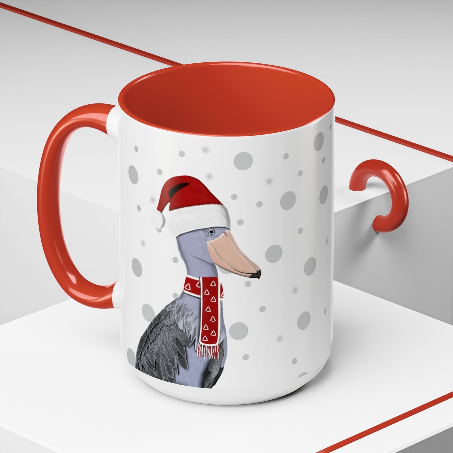 ハシビロコウのクリスマスバードコーヒーマグ