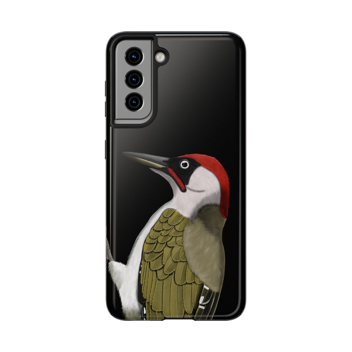 Green Woodpecker Bird Art Tough Phone Case Black