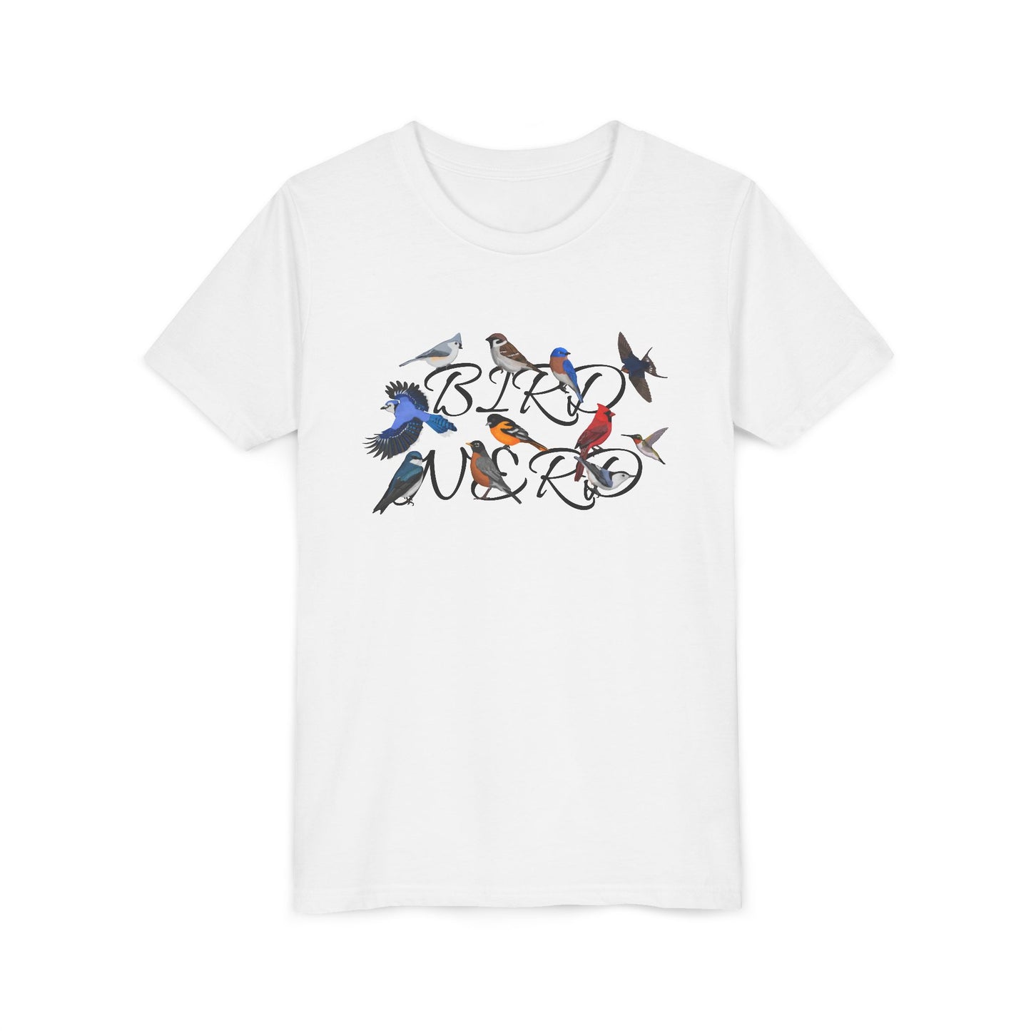 Bird Nerd Blue Jay Cardinal Nuthatch Bluebird Birding & Birdwatching Bird Youth T-Shirt