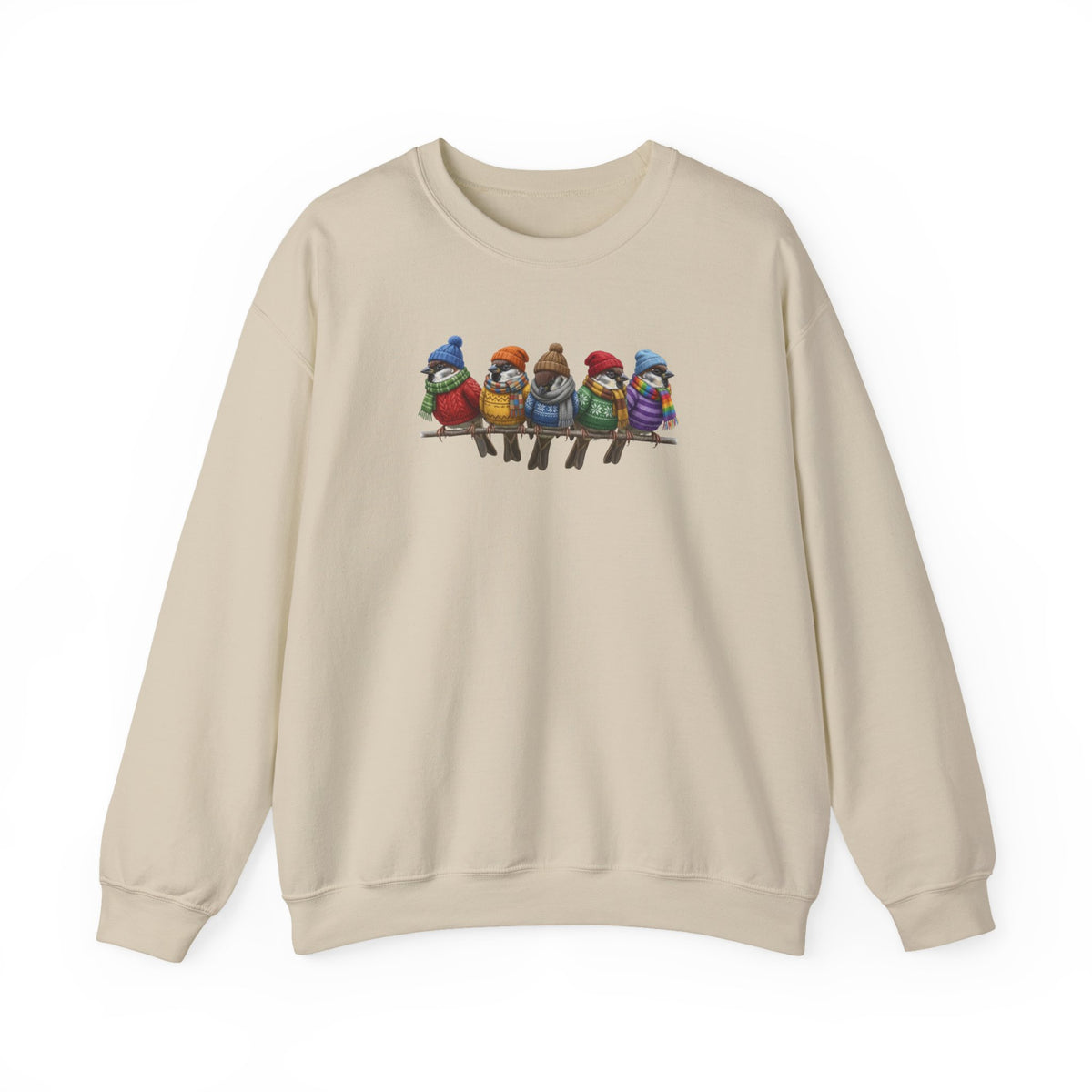Spatzen in Strick Winter-Sweatshirt | Unisex Vogel Sweater für Vogelfreunde & Vogelbeobachter – Animal Graphic Tee, Sweatshirt Vogelmotiv