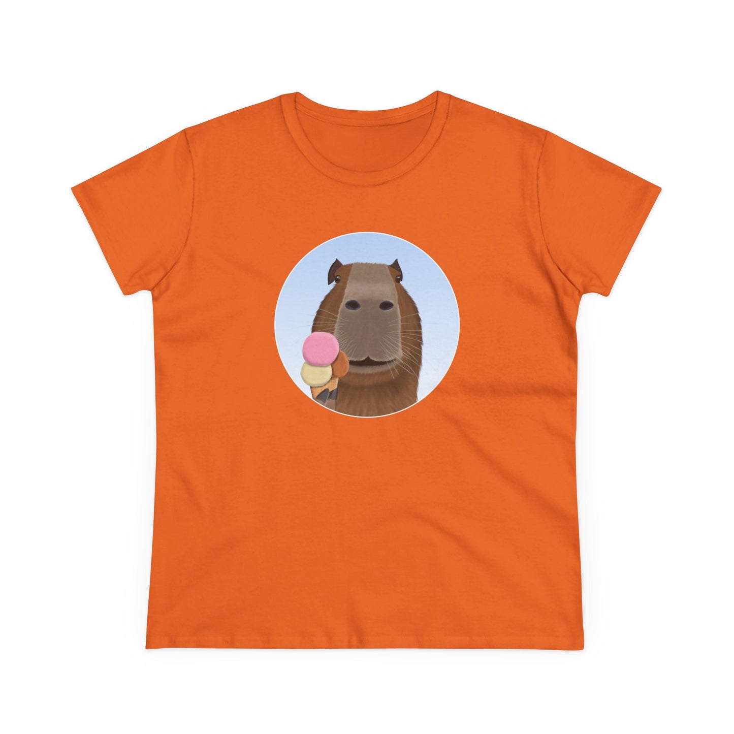 Capybara with Ice Cream Funny Design for Capybara Lovers Women's T-Shirt