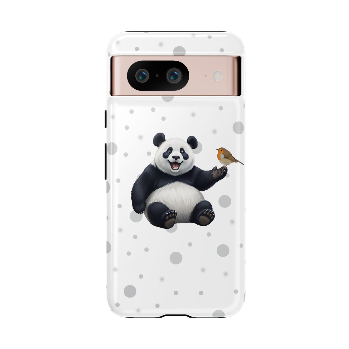 Rotkehlchen mit Panda iPhone & Google Pixel Tiermotiv Handyhülle - Tierisch guter Schutz