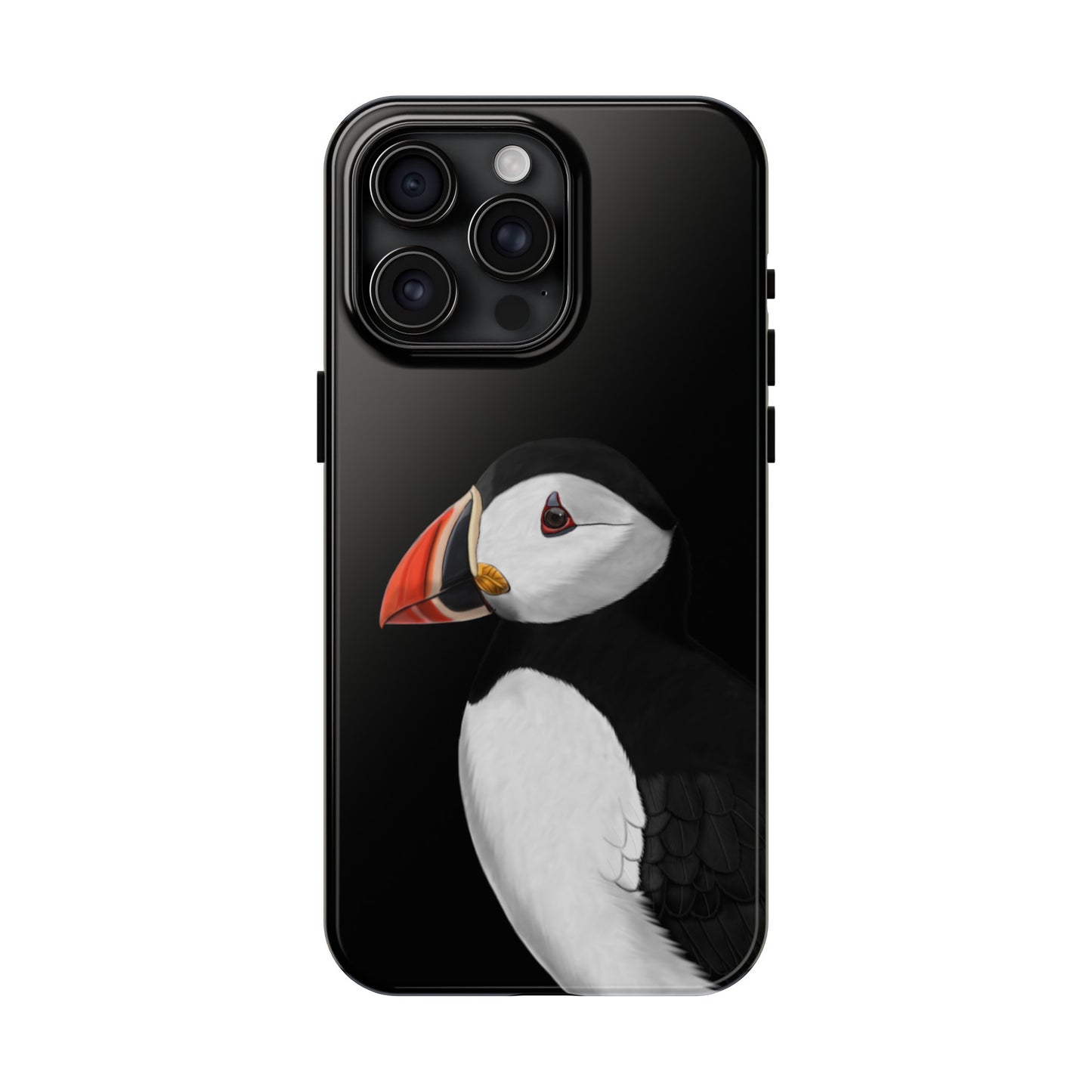Puffin Bird Art Tough Phone Case Black