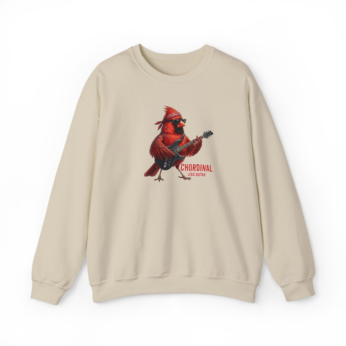 The Chordinal Lead Guitar Sweatshirt – Backyard Birds on Animal Lover Gift background