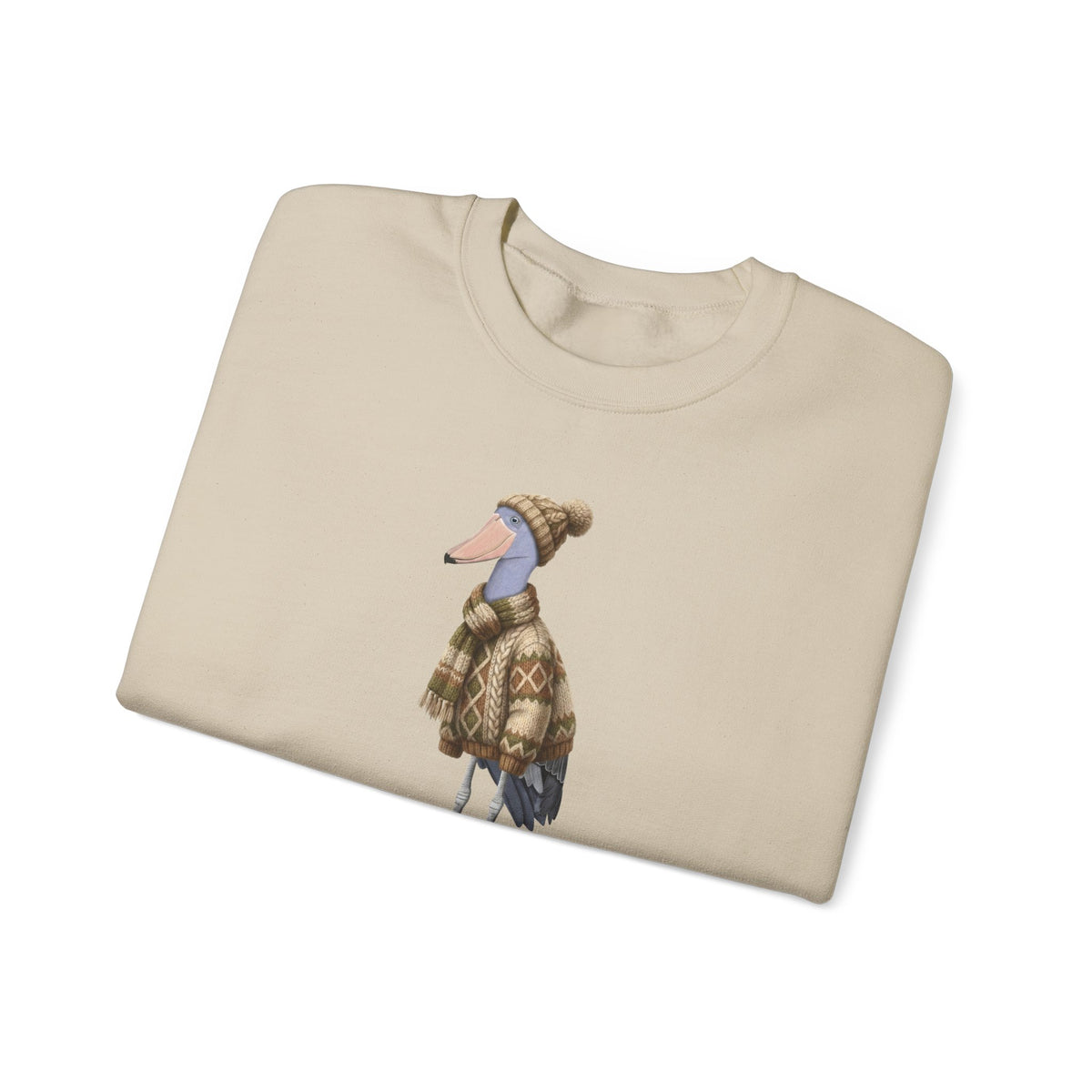 Shoebill Winter Sweatshirt | Bird Watcher Crewneck | Unisex Songbirds Wearing Knit Gift for Bird Lovers