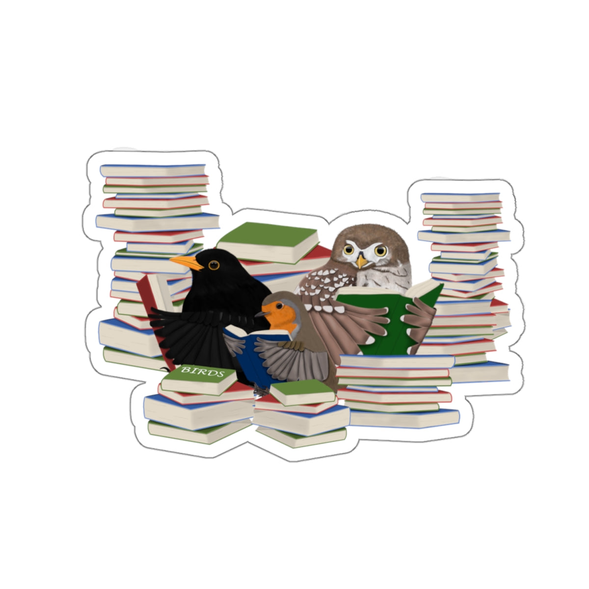birds books sticker