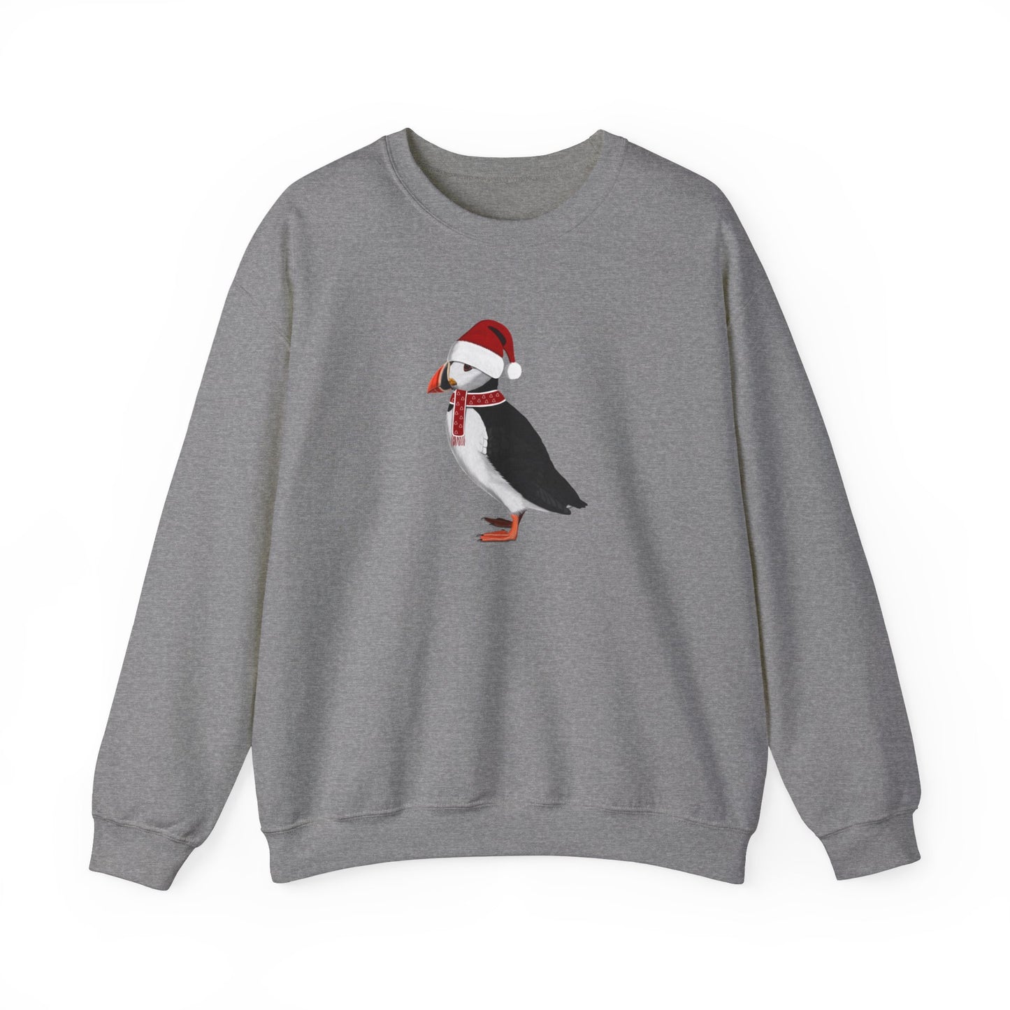 Puffin with Christmas Hat Bird Birdwatcher Sweatshirt –